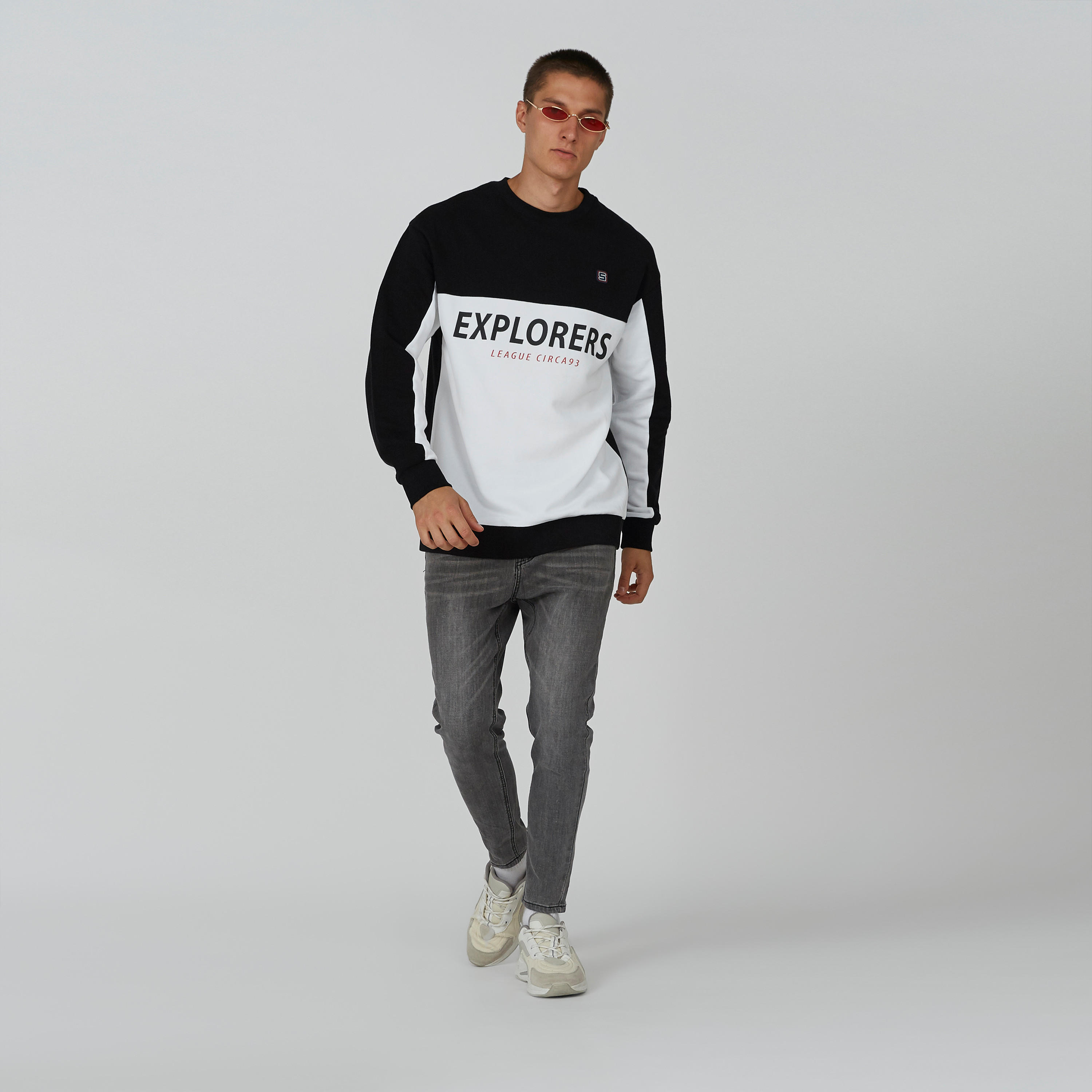 Printed Sweatshirt with Crew Neck and Long Sleeves-men-winterwear-hoodiesandsweatshirts-image-2