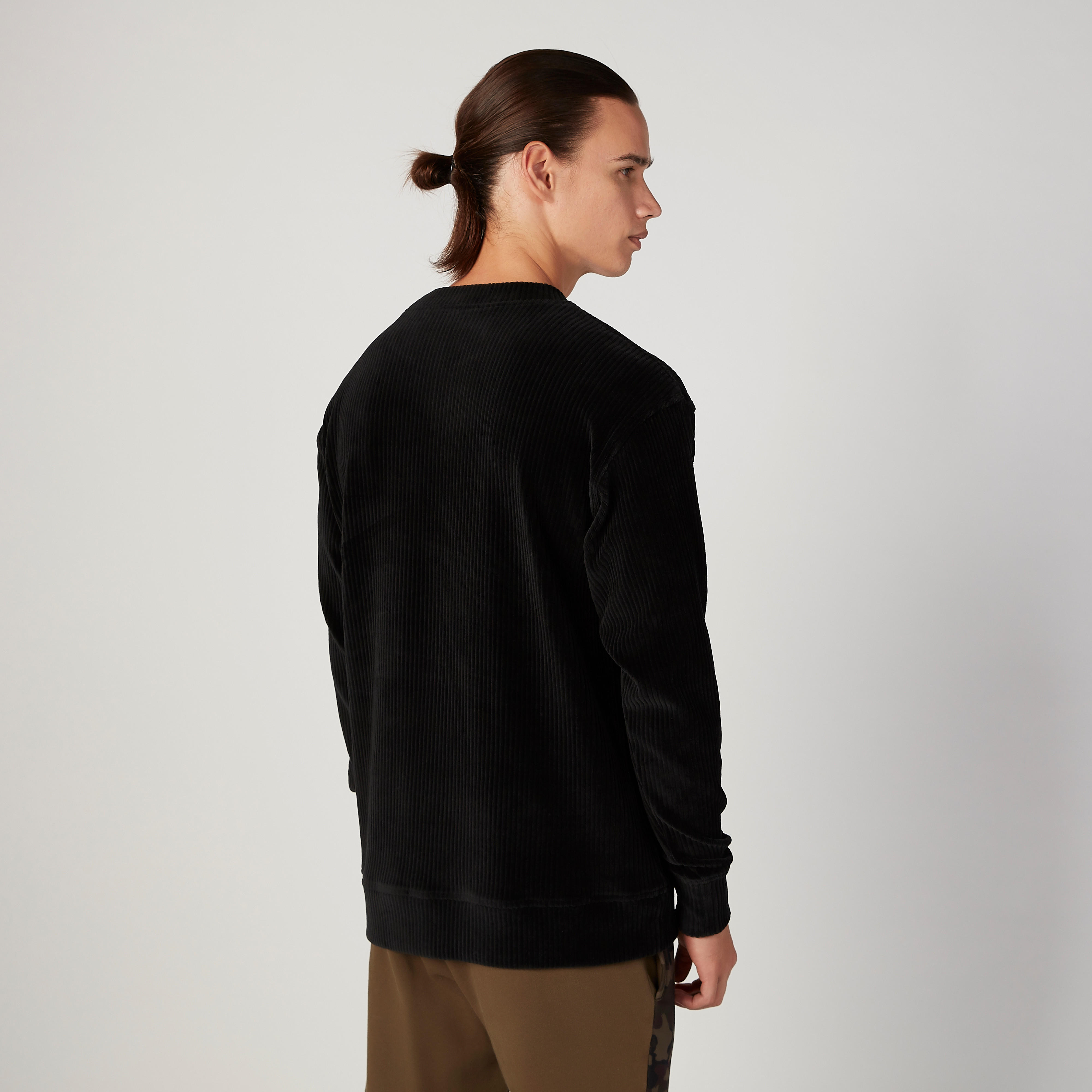 Textured Sweatshirt with Crew Neck and Long Sleeves-men-winterwear-hoodiesandsweatshirts-image-4