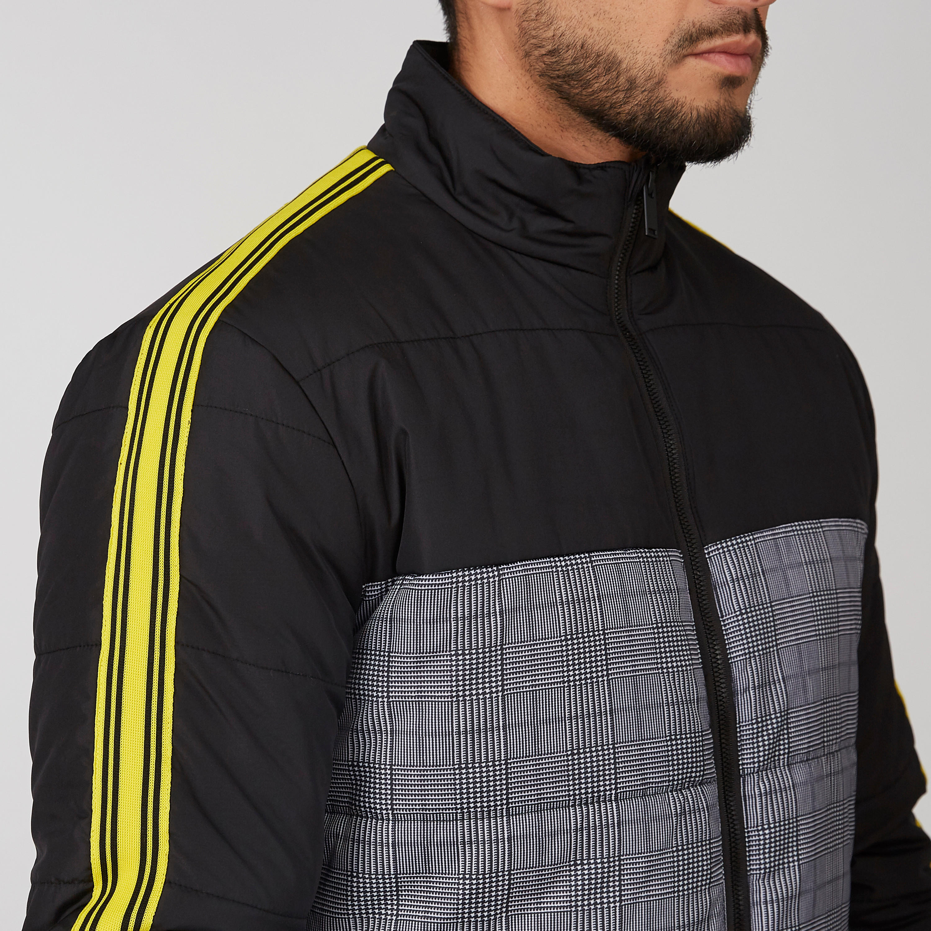 Chequered Jacket with Long Sleeves and Pockets-men-clothing-jacketsandblazers-jackets-image-5