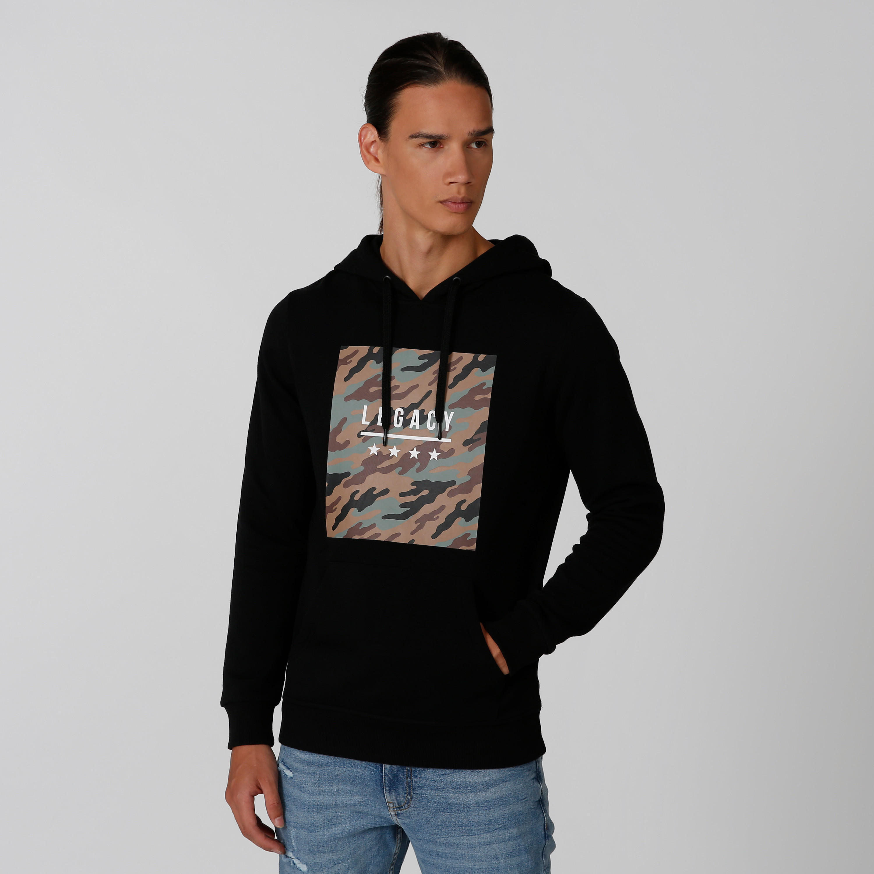 Sustainable Printed  Sweatshirt with Long Sleeves and Hood-men-winterwear-hoodiesandsweatshirts-image-1