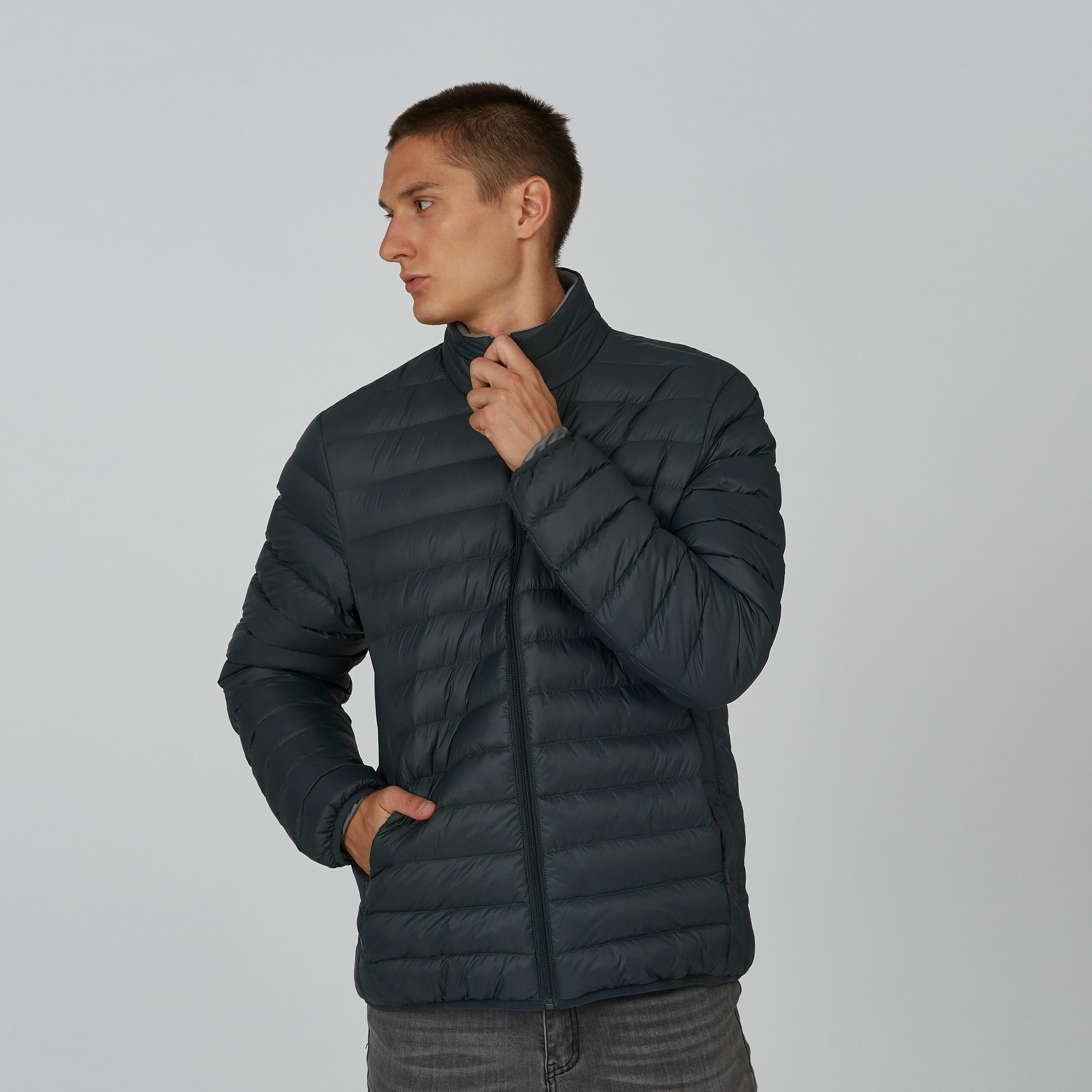 Textured Jacket with Long Sleeves and Kangaroo Pockets-men-clothing-jacketsandblazers-jackets-image-1