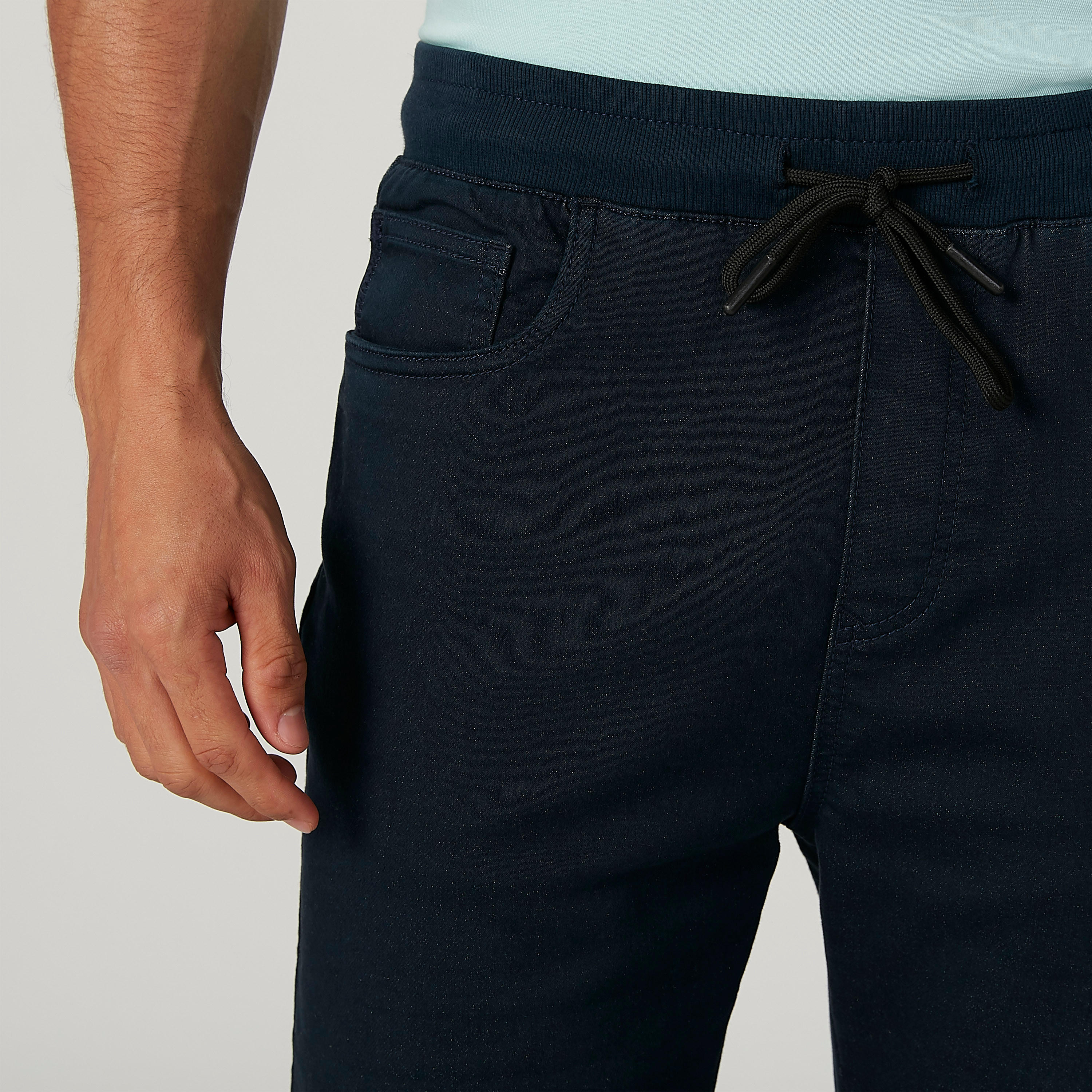 Skinny Fit Solid Low-Rise Shorts with Elasticated Waistband-men-clothing-bottoms-shorts-image-5