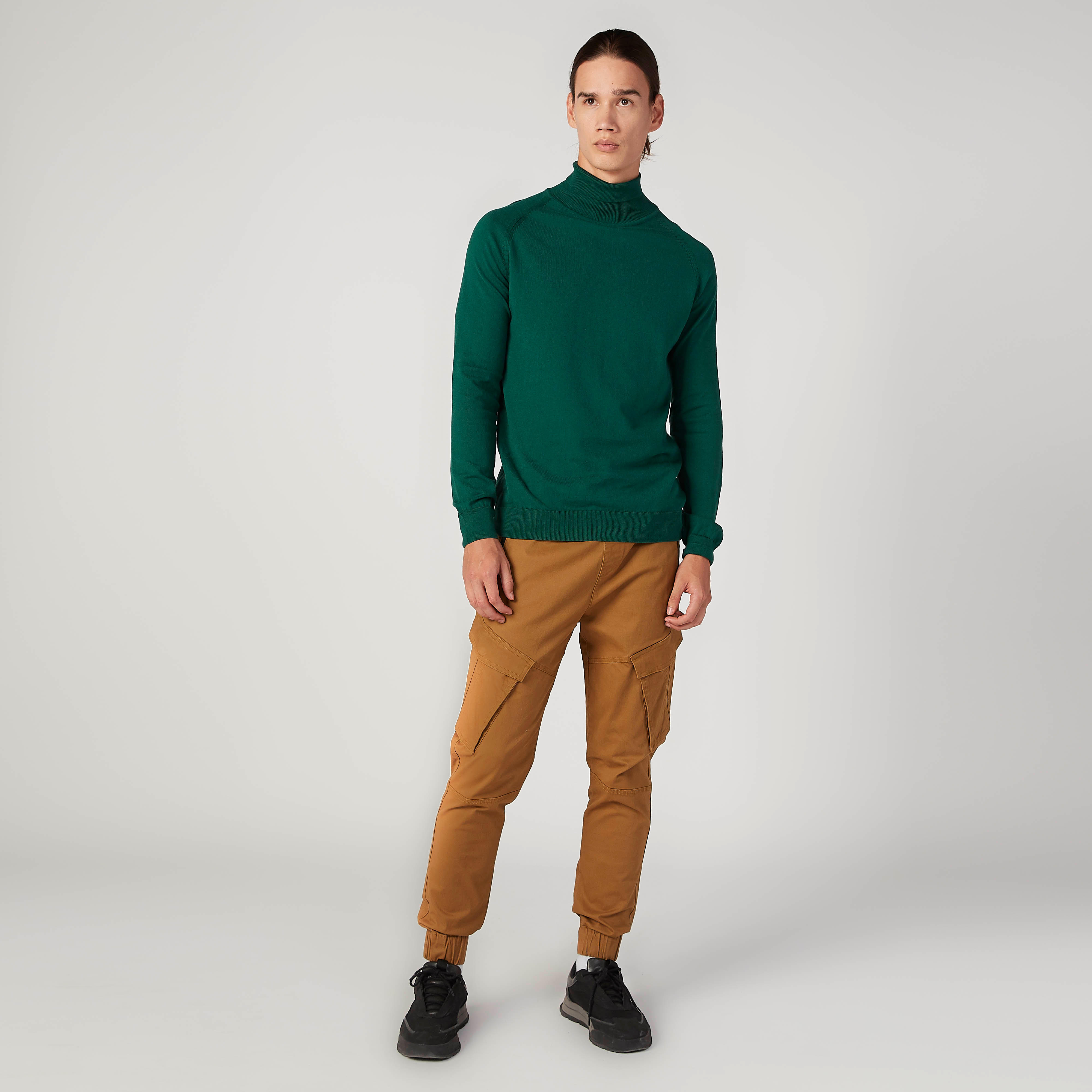 Plain Mid Waist Jog Pants with Pocket Detail and Drawstring-men-clothing-bottoms-joggers-image-2