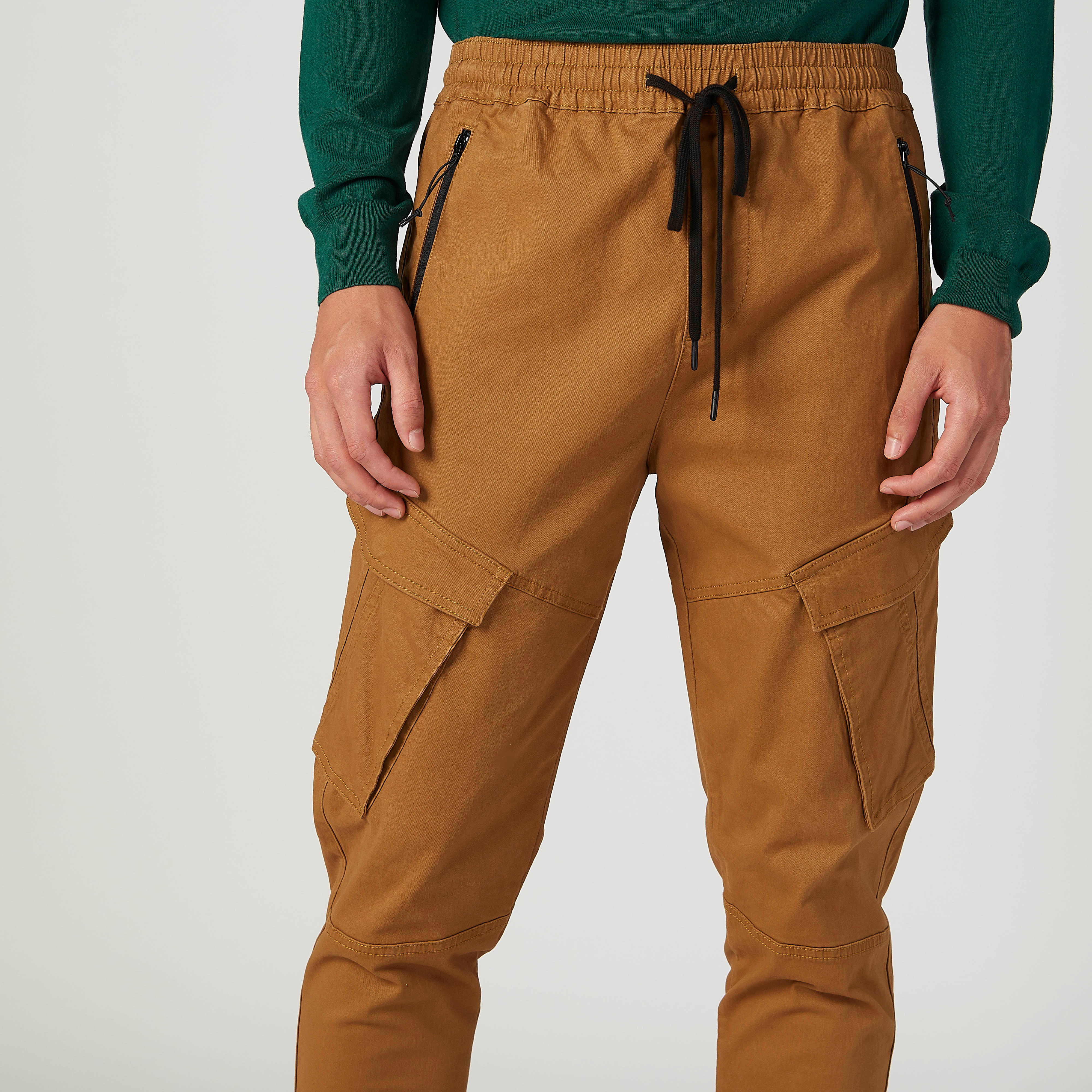Plain Mid Waist Jog Pants with Pocket Detail and Drawstring-men-clothing-bottoms-joggers-image-3