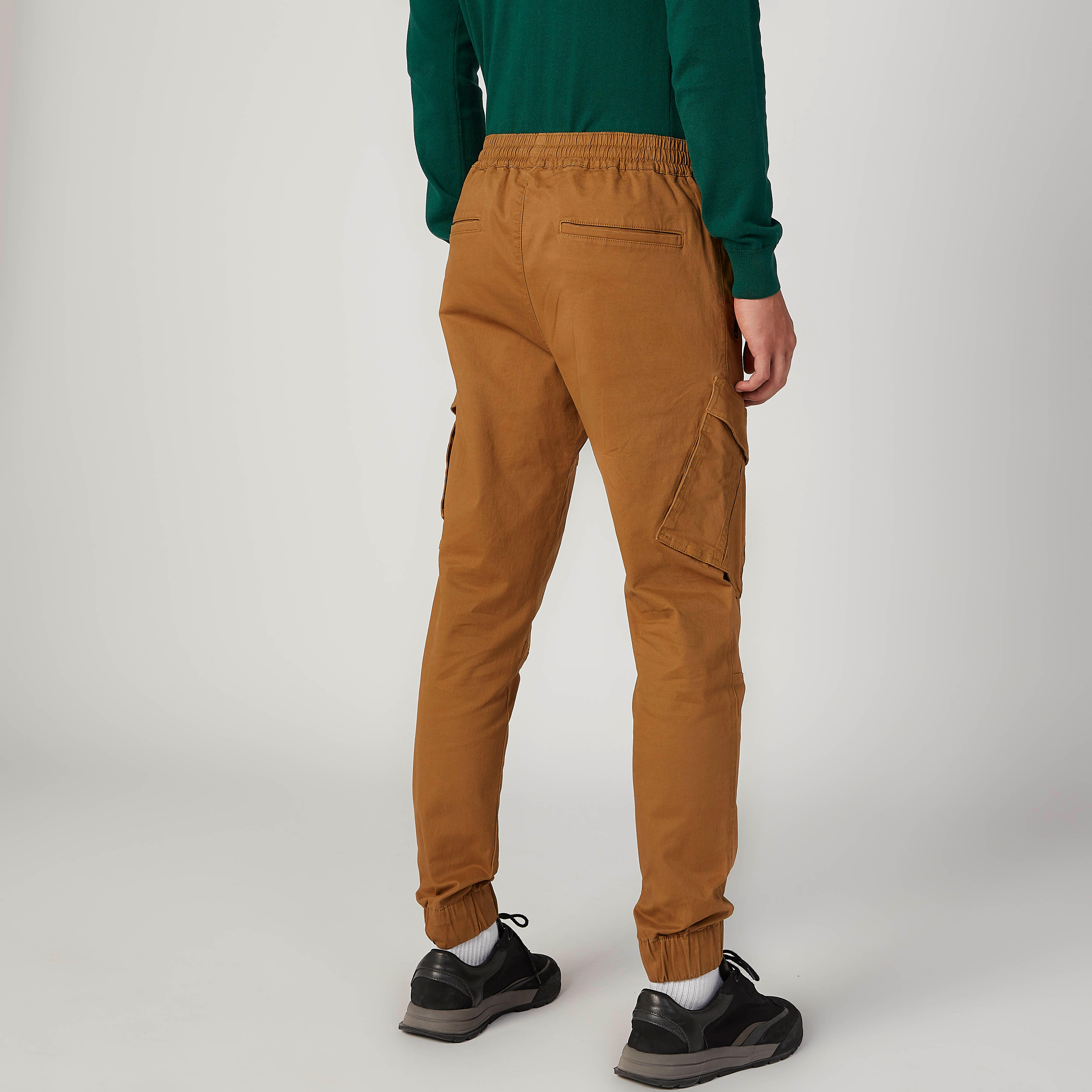 Plain Mid Waist Jog Pants with Pocket Detail and Drawstring-men-clothing-bottoms-joggers-image-4