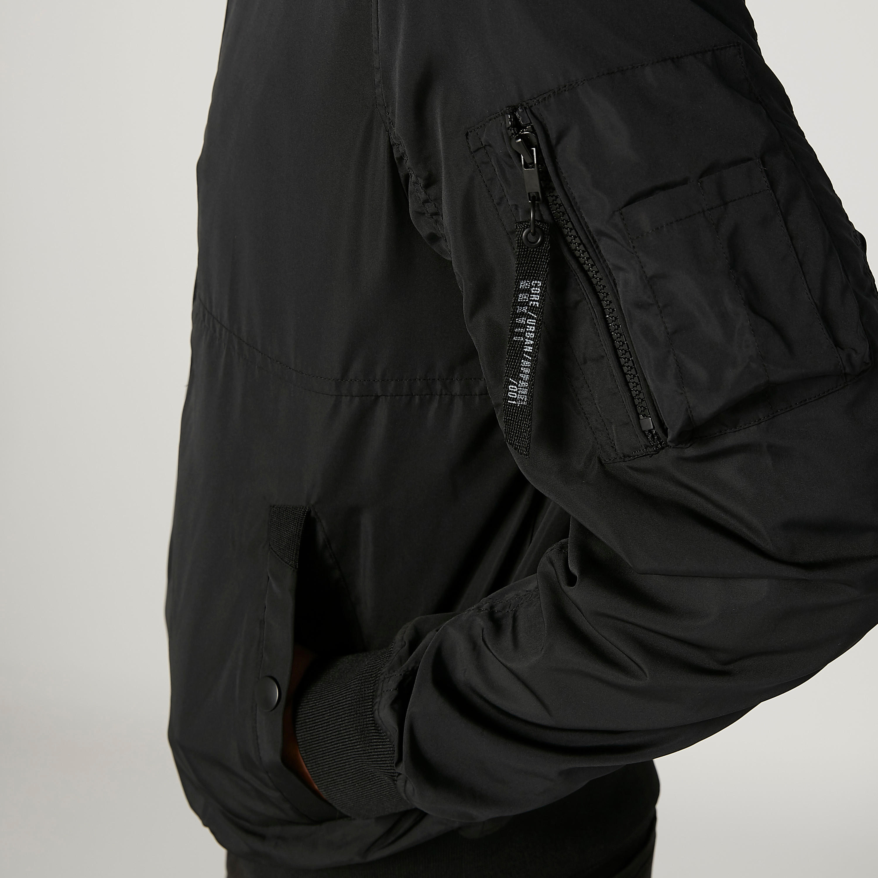 Plain Bomber Jacket with Long Sleeves and Slant Pockets-men-clothing-jacketsandblazers-jackets-image-3