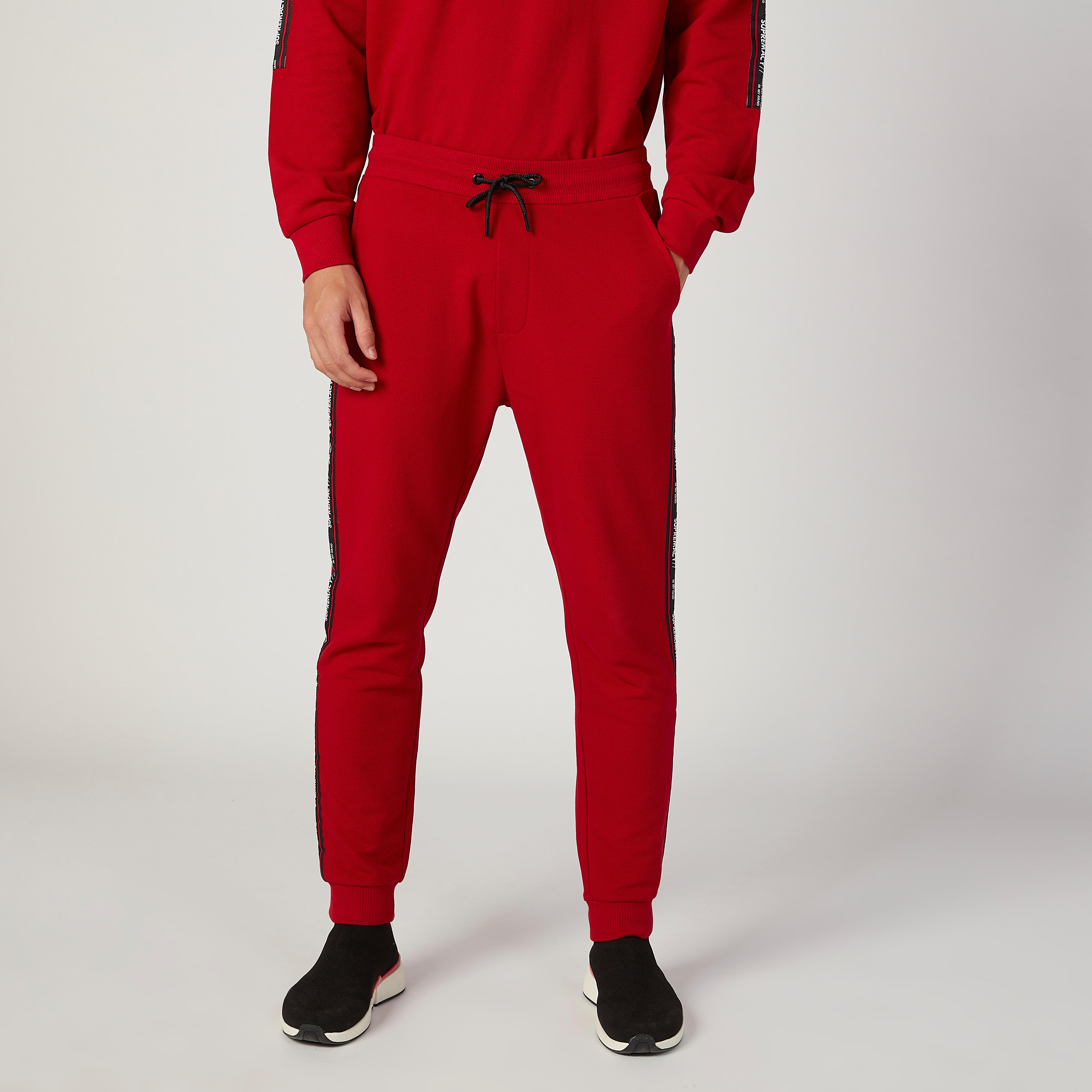 بنطلون رياضي سادة طويل بخصر مطاطي وشريطة-men-clothing-bottoms-joggers-image-1