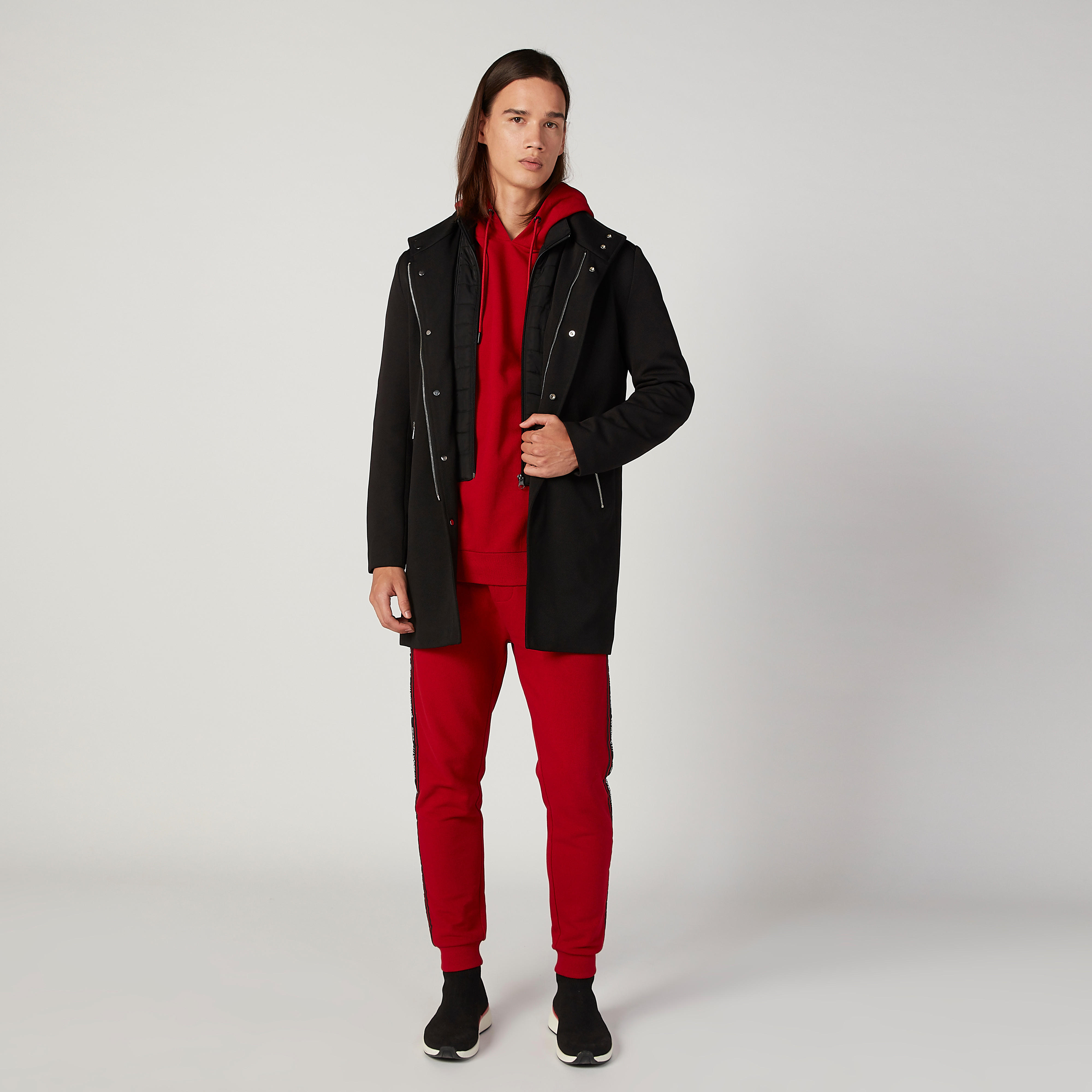 بنطلون رياضي سادة طويل بخصر مطاطي وشريطة-men-clothing-bottoms-joggers-image-2