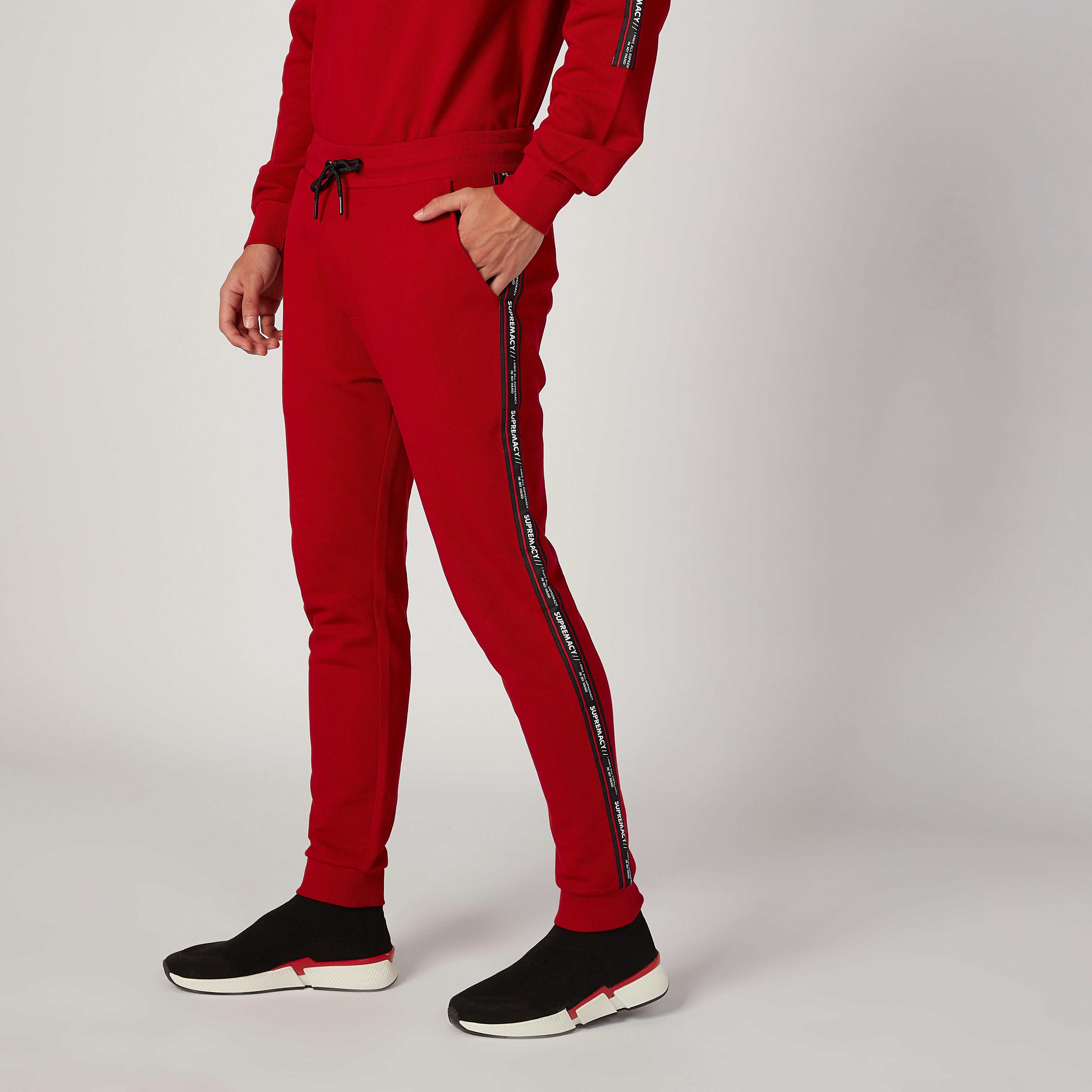 بنطلون رياضي سادة طويل بخصر مطاطي وشريطة-men-clothing-bottoms-joggers-image-5