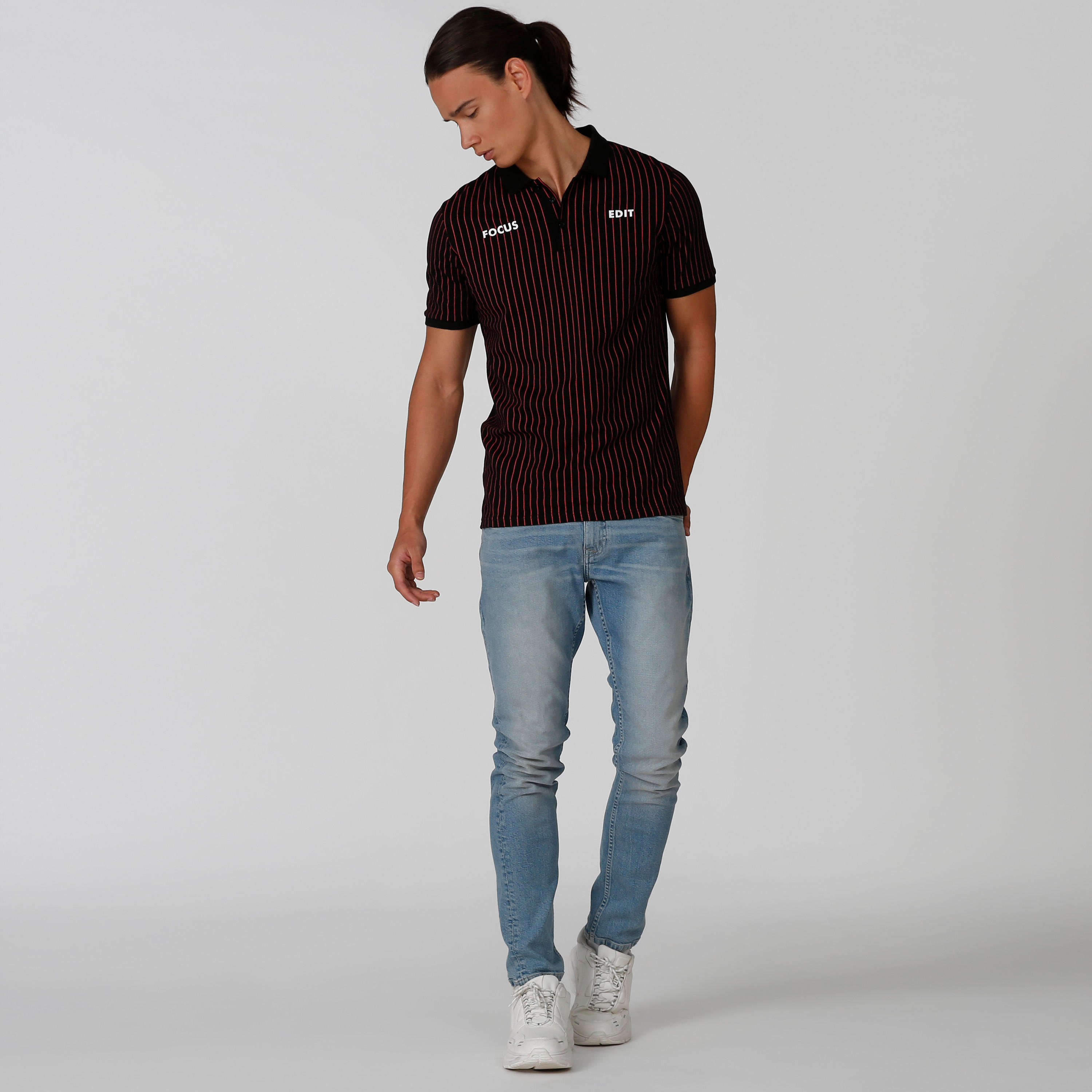 تيشيرت بولو مخطط بأكمام قصيرة-men-clothing-tshirtsandpolos-polos-image-1