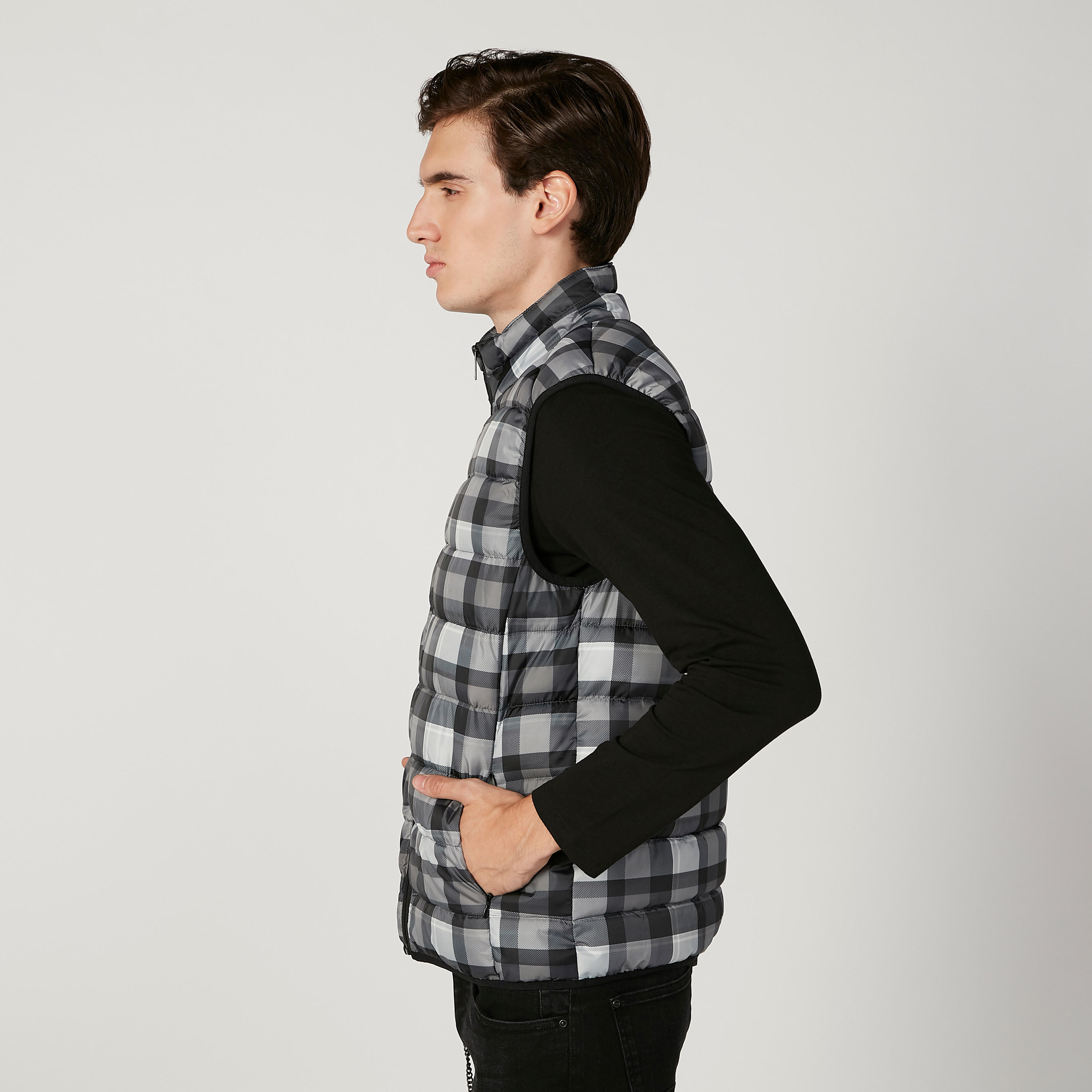 Chequered Gilet Jacket with Kangaroo Pockets and Zip Closure-men-clothing-jacketsandblazers-jackets-image-5