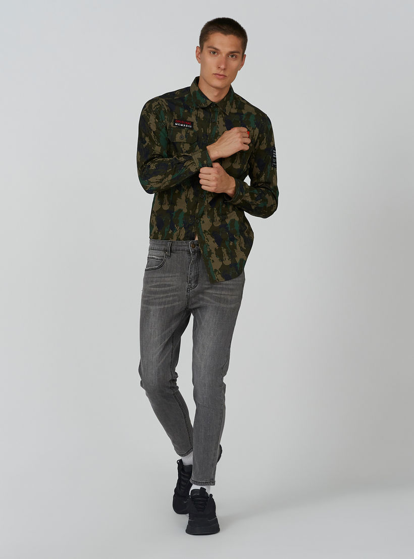 Camouflage Printed Shirt with Long Sleeves and Spread Collar-men-clothing-shirts-image-5