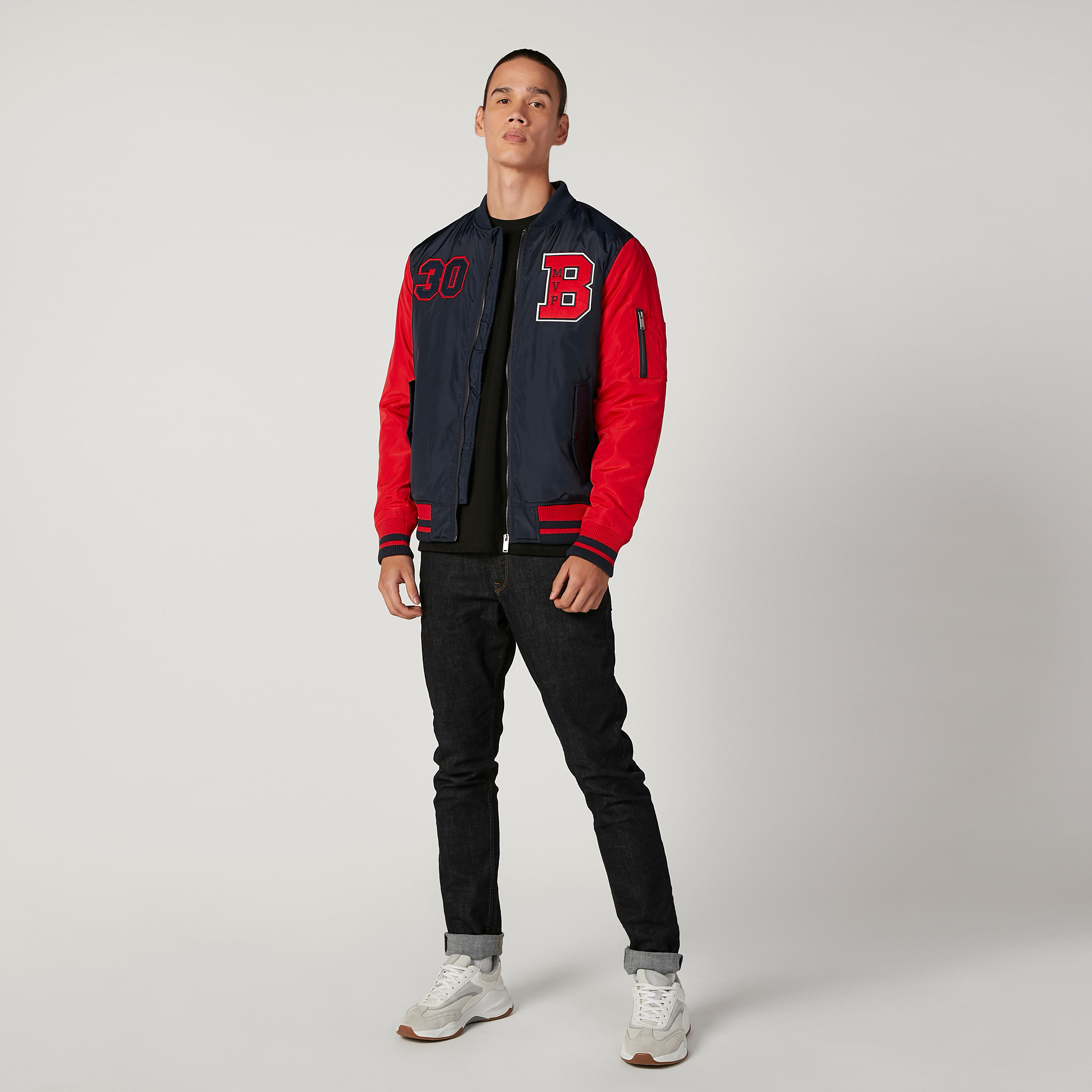 Printed Bomber Jacket with Long Sleeves and Pockets-men-clothing-jacketsandblazers-jackets-image-2