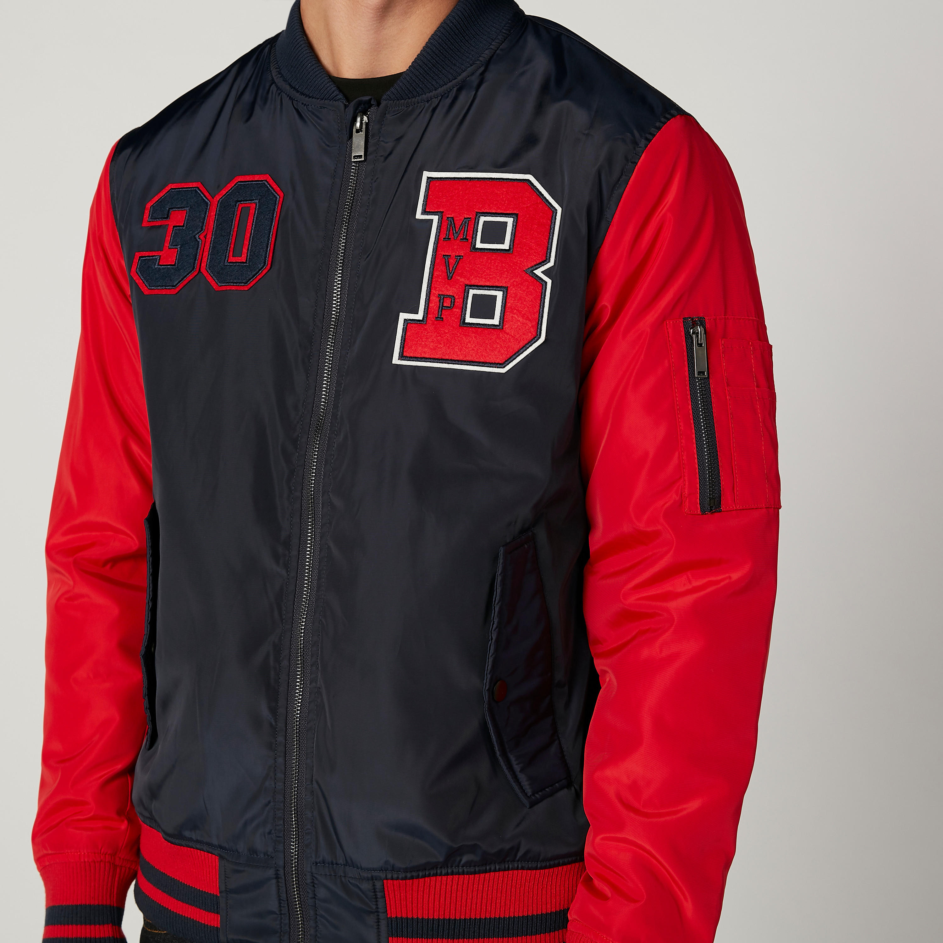 Printed Bomber Jacket with Long Sleeves and Pockets-men-clothing-jacketsandblazers-jackets-image-3