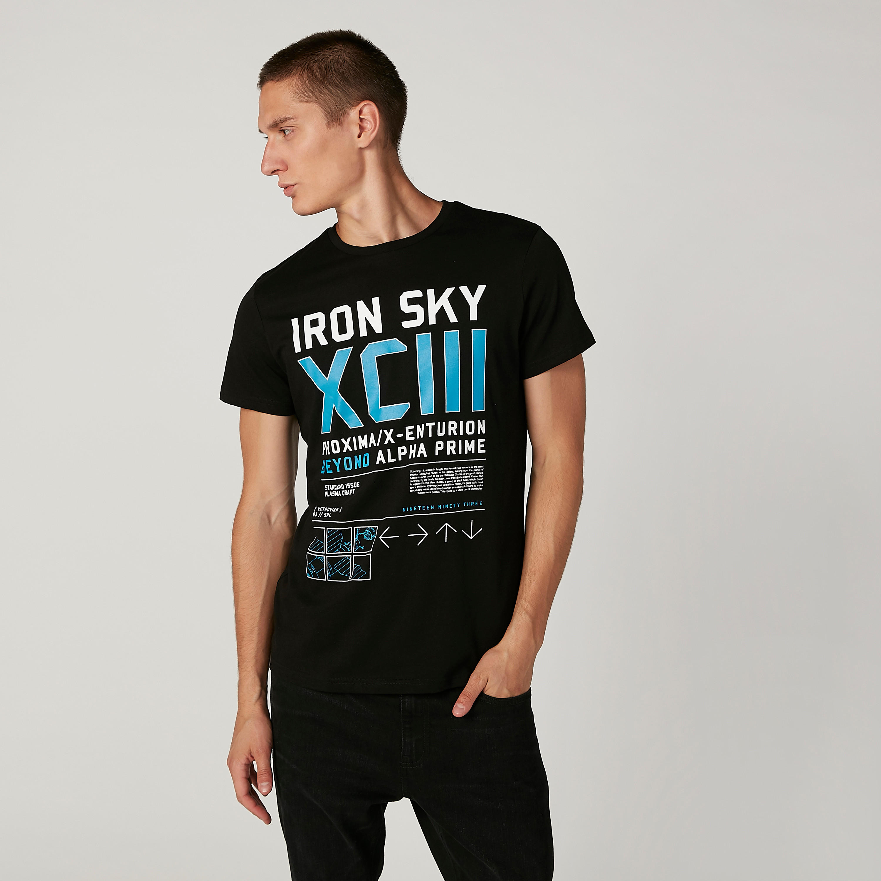 Printed T-shirt with Round Neck and Short Sleeves-men-clothing-tshirtsandpolos-tshirts-image-1
