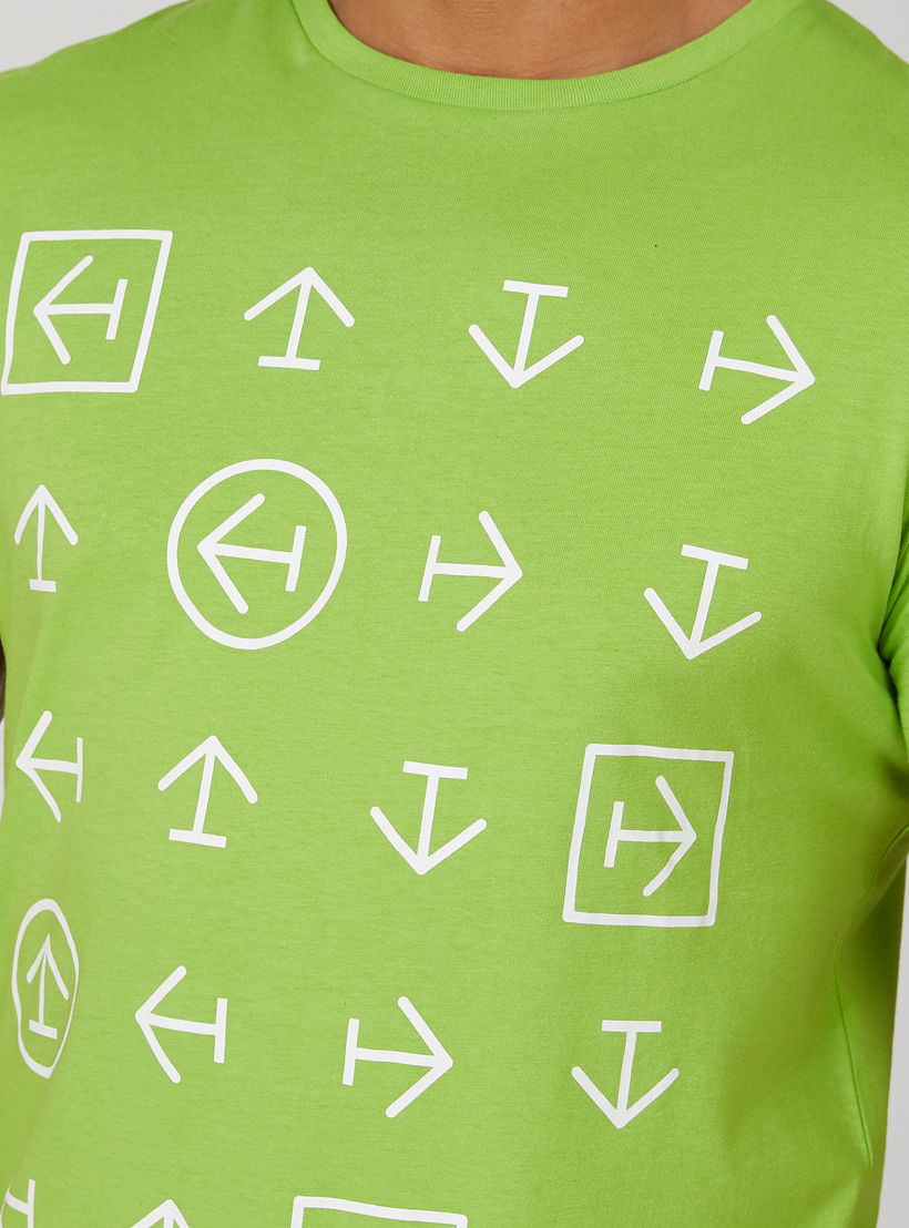 Printed T-shirt with Round Neck and Short Sleeves-men-clothing-tshirtsandpolos-tshirts-image-5
