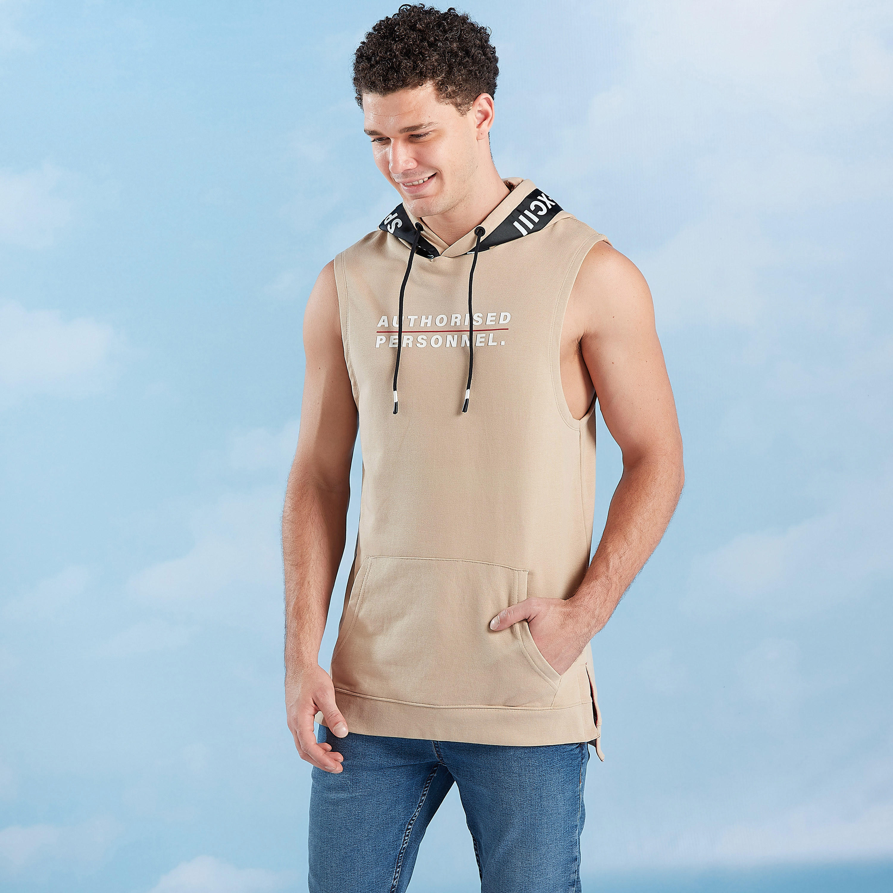 Printed Sleeveless Hoodie with High Low Hem-men-winterwear-hoodiesandsweatshirts-image-2