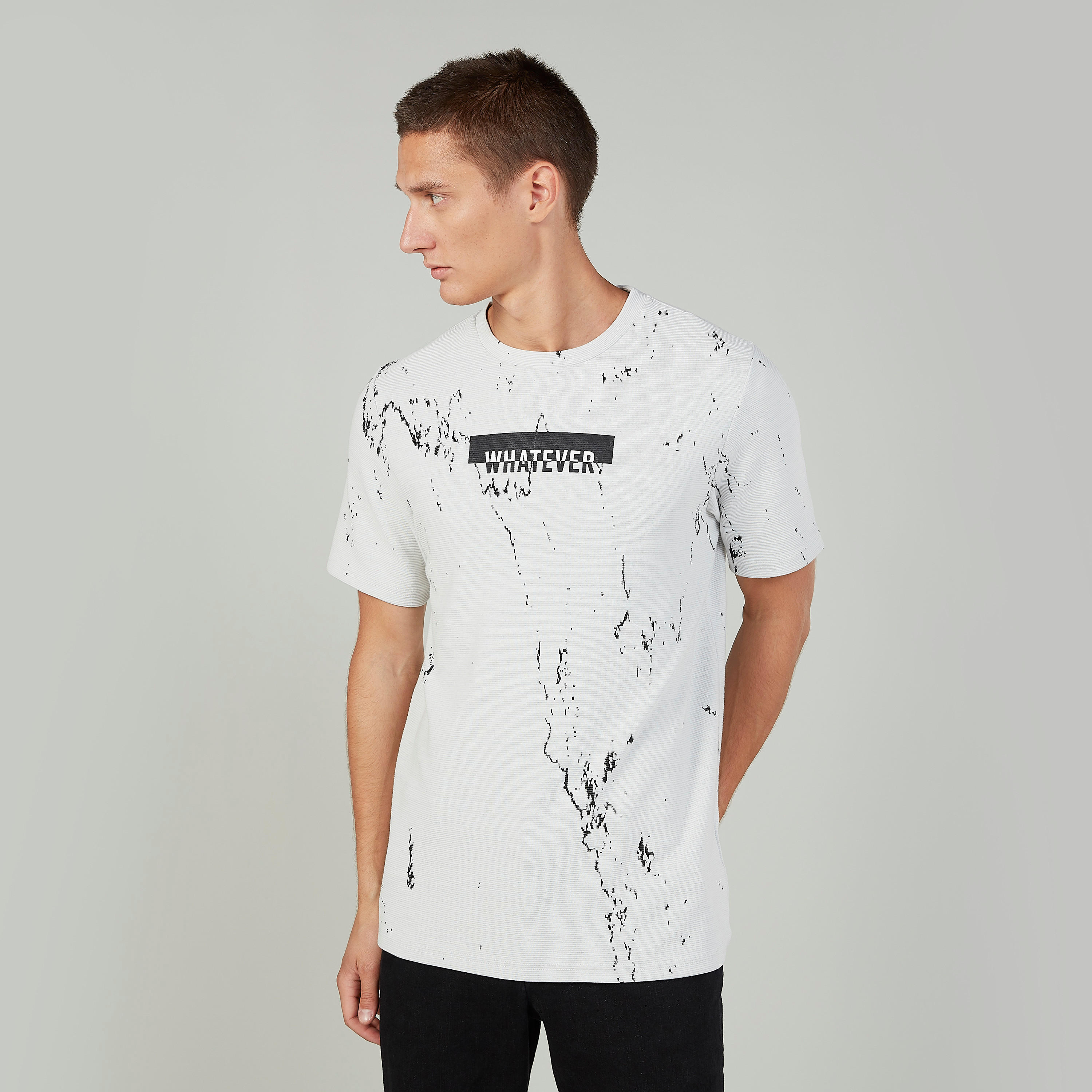 Slim Fit Printed T-shirt with Crew Neck and Short Sleeves-men-clothing-tshirtsandpolos-tshirts-image-1