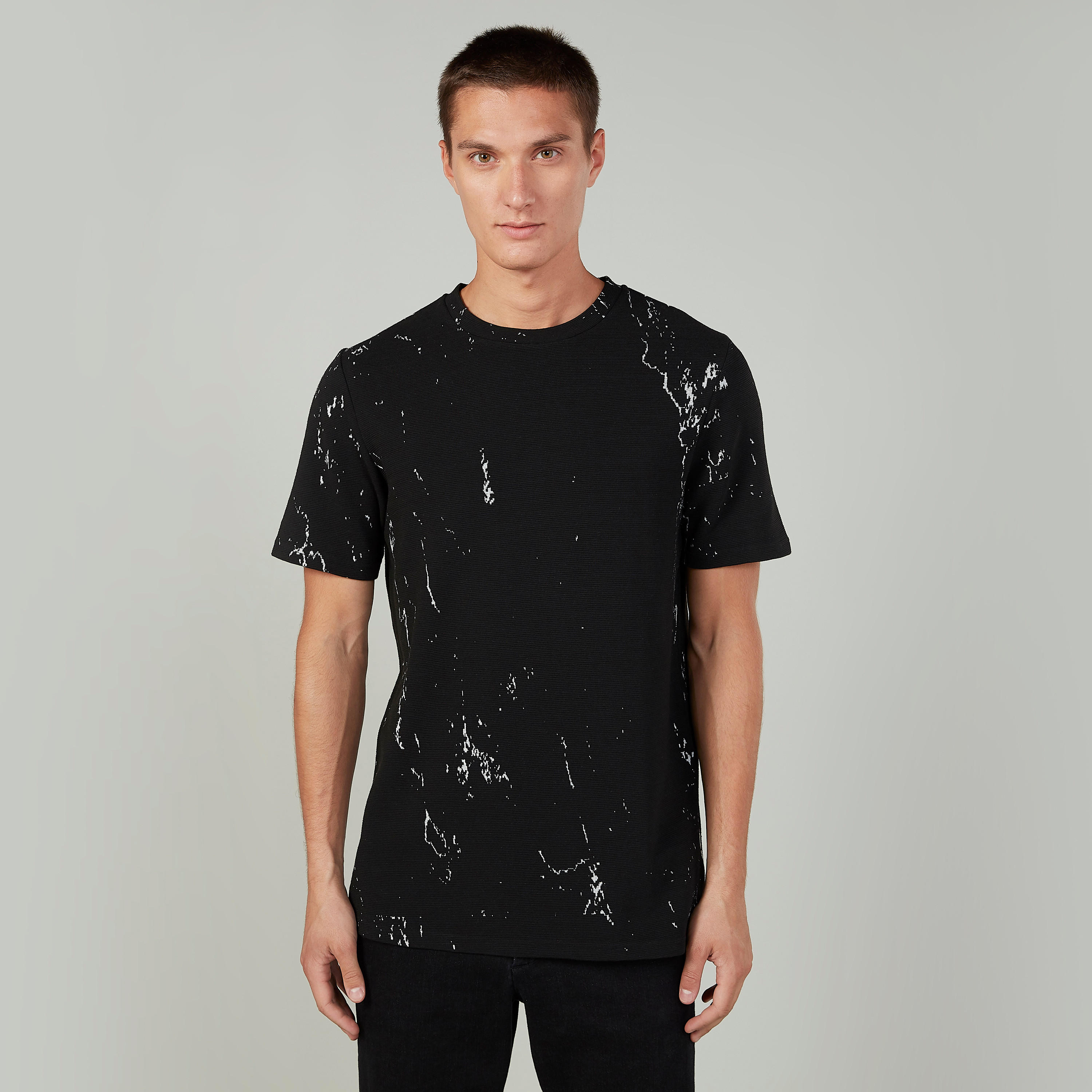 Slim Fit Printed T-shirt with Crew Neck and Short Sleeves-men-clothing-tshirtsandpolos-tshirts-image-1