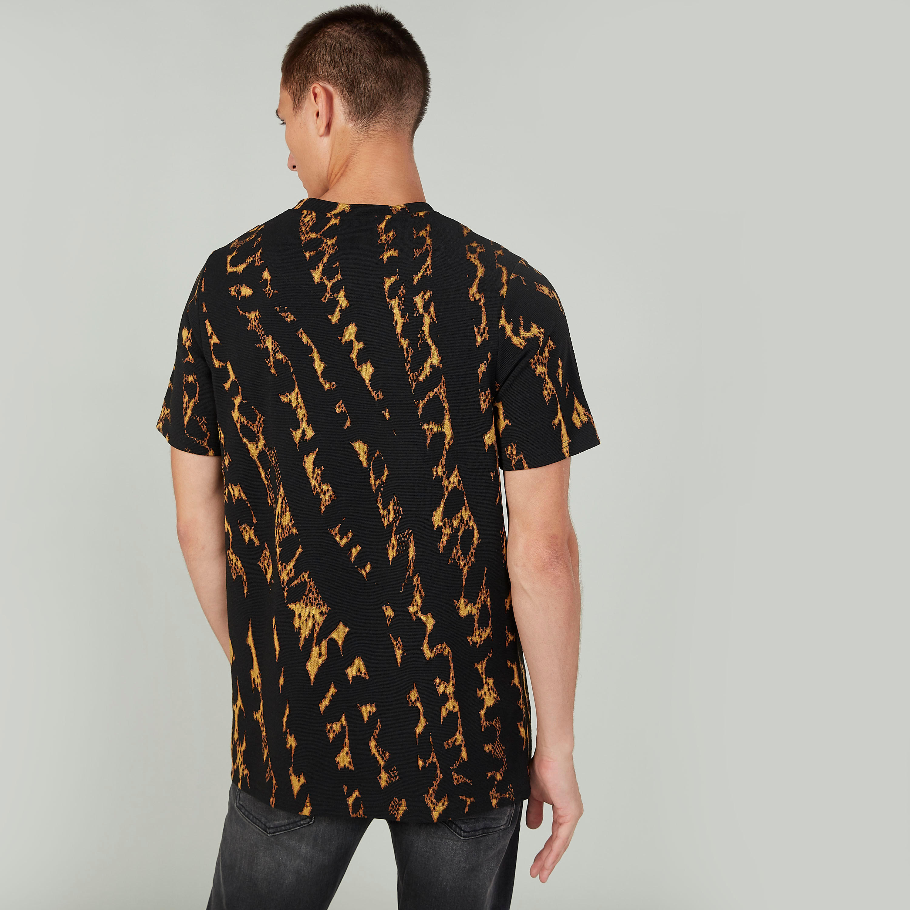 Slim Fit Printed T-shirt with Crew Neck and Short Sleeves-men-clothing-tshirtsandpolos-tshirts-image-4