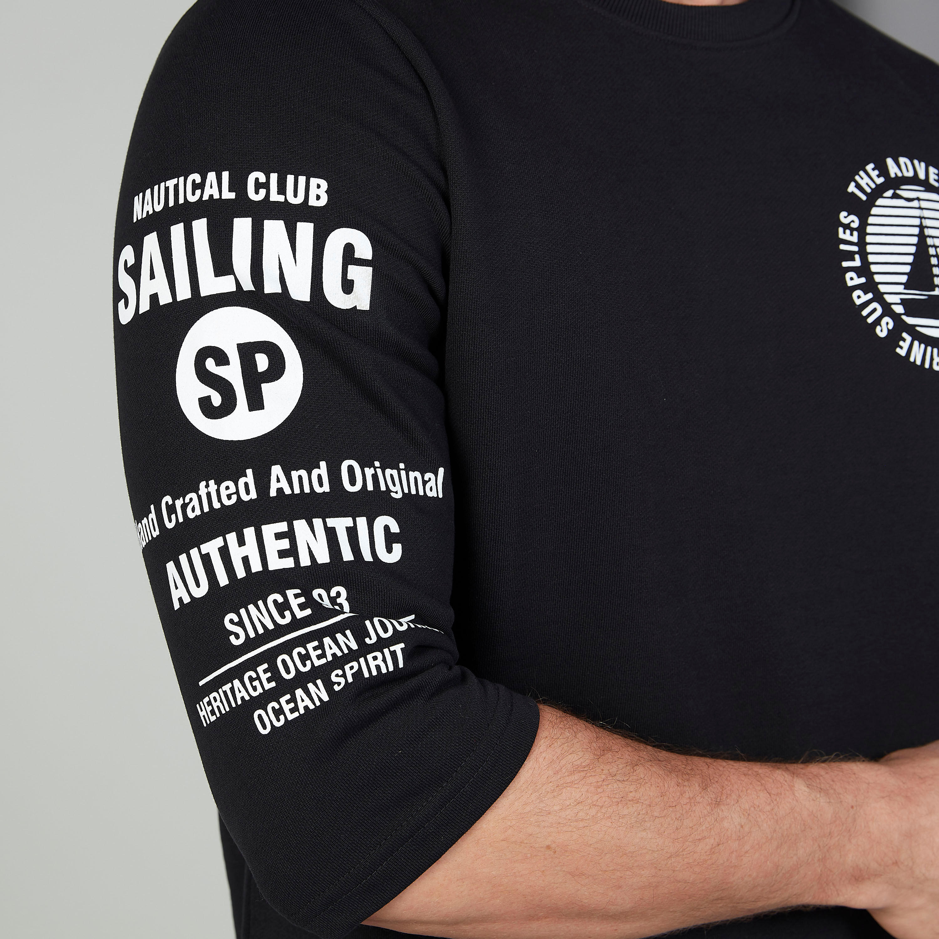 Printed T-shirt with Crew Neck and 3/4 Sleeves-men-clothing-tshirtsandpolos-tshirts-image-3