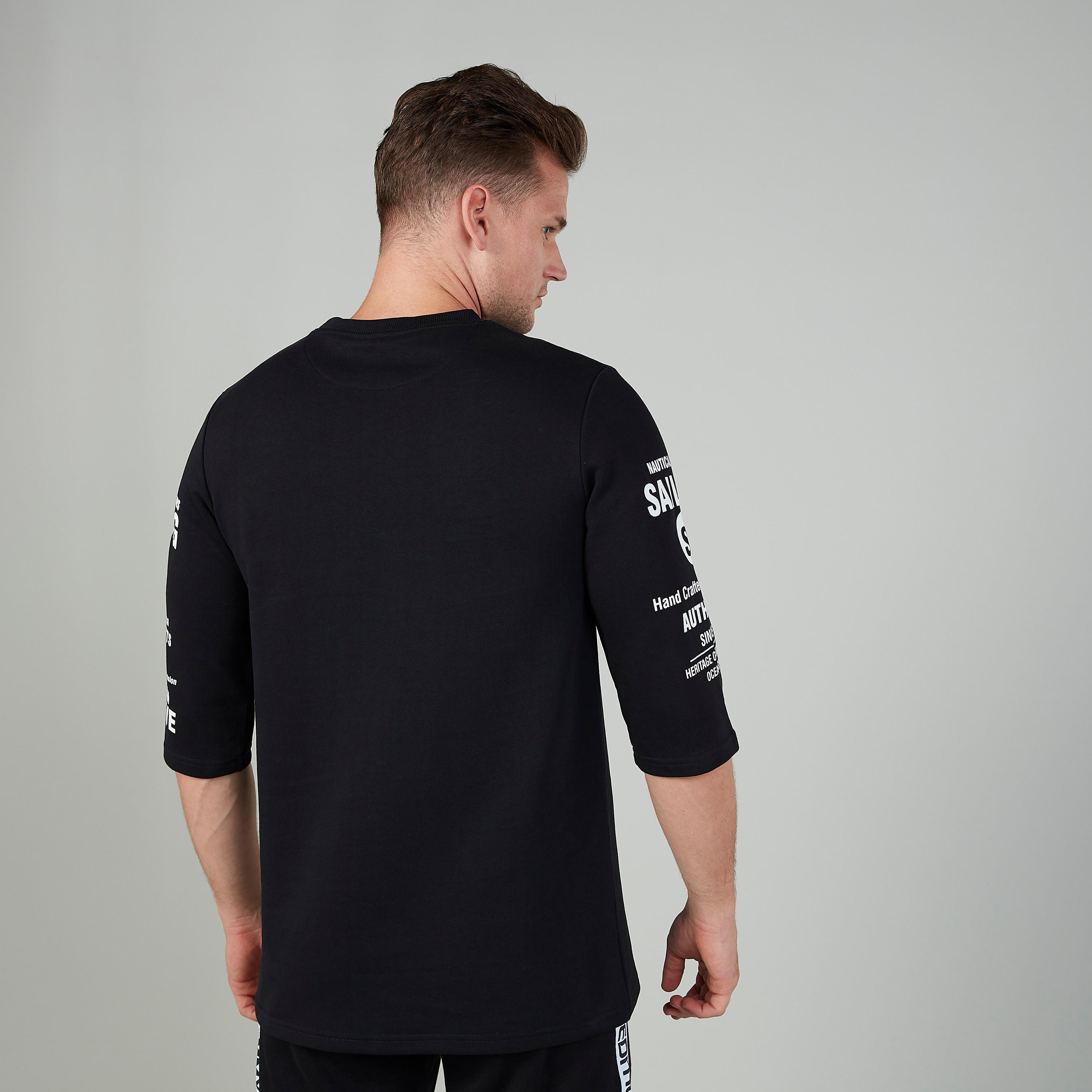 Printed T-shirt with Crew Neck and 3/4 Sleeves-men-clothing-tshirtsandpolos-tshirts-image-4