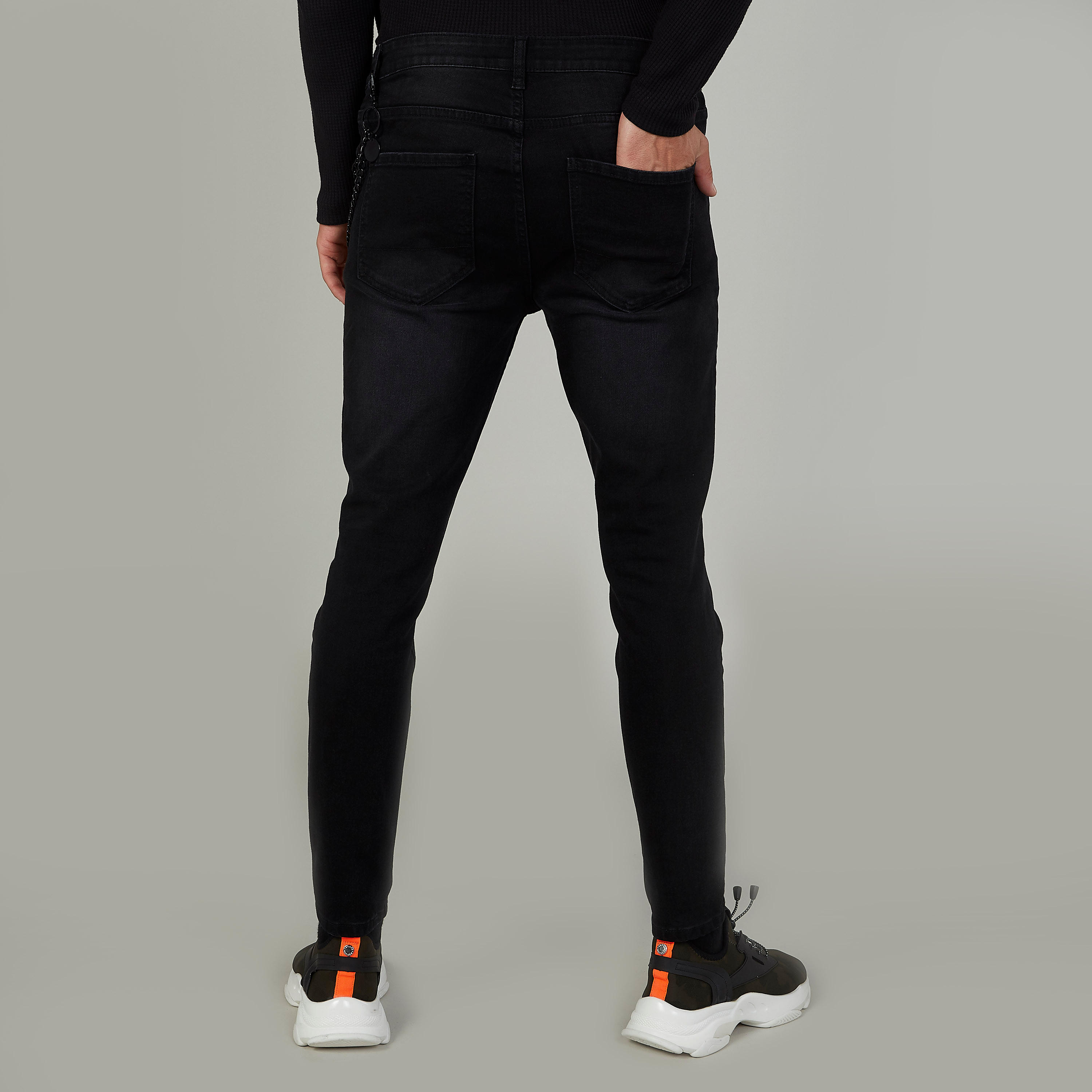 Full Length Textured Jeans with Pocket Detail and Belt Loops-men-clothing-bottoms-jeans-image-4