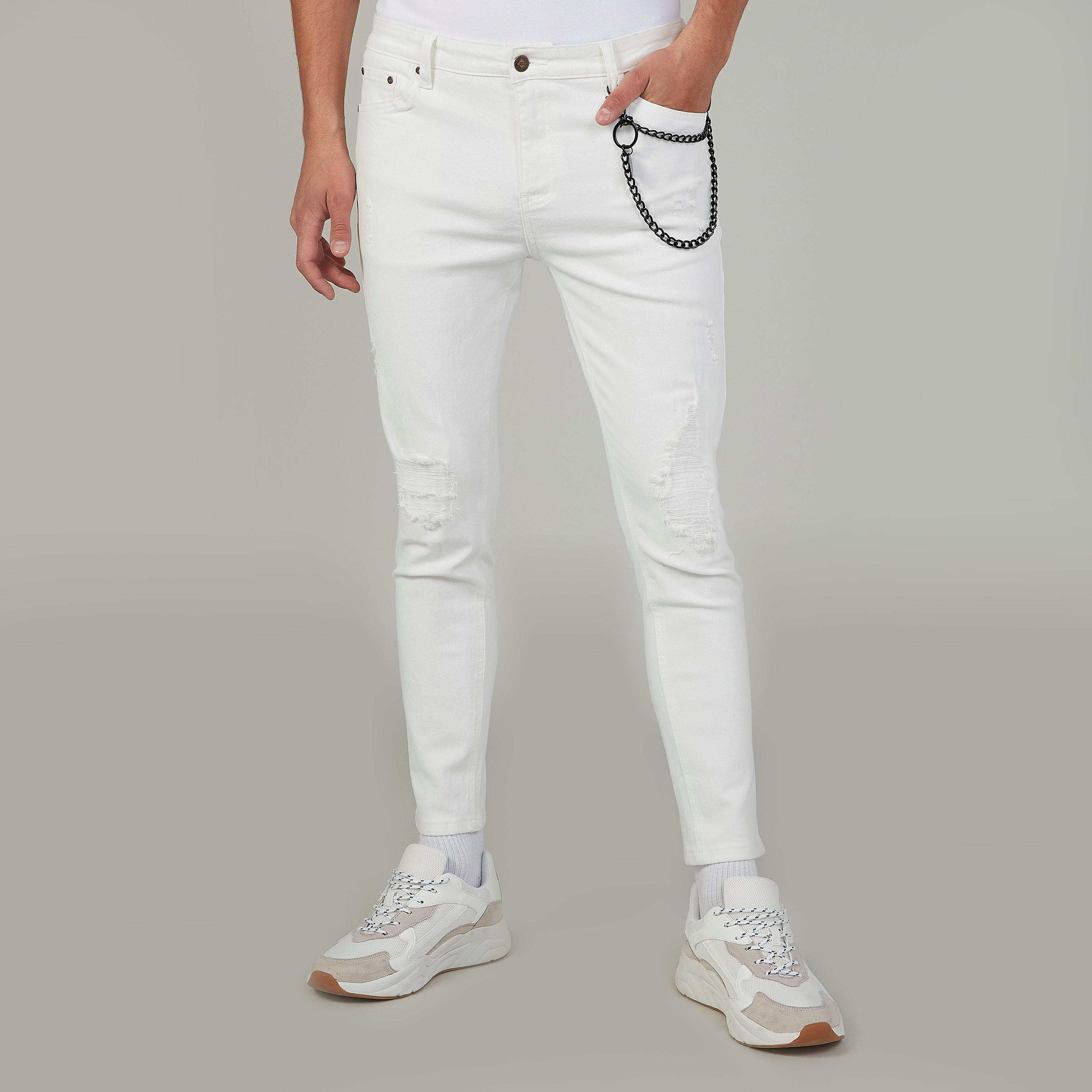Full Length Distressed Jeans with Pocket Detail and Belt Loops-men-clothing-bottoms-jeans-image-1