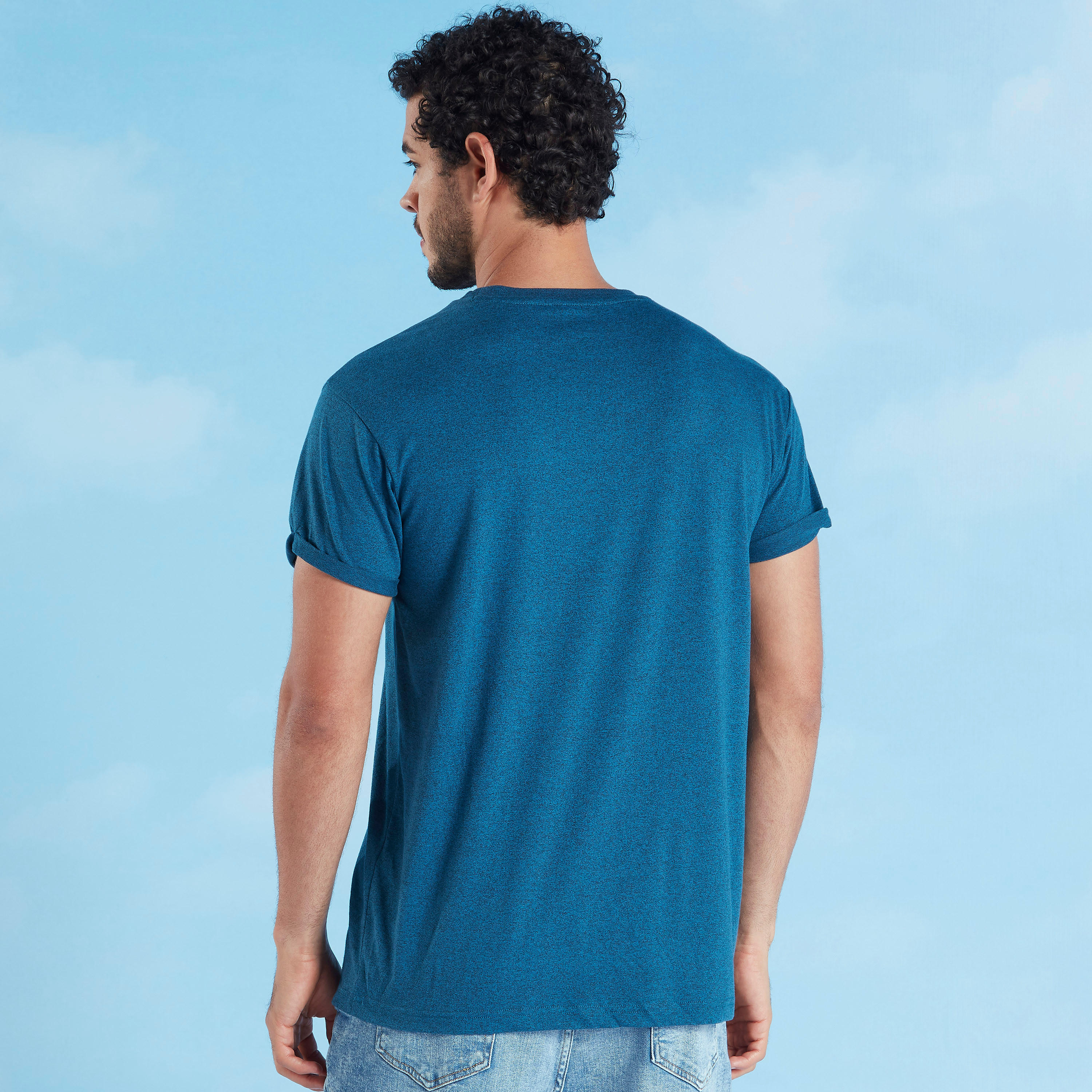 Printed T-shirt with Round Neck and Short Sleeves-men-clothing-tshirtsandpolos-tshirts-image-4