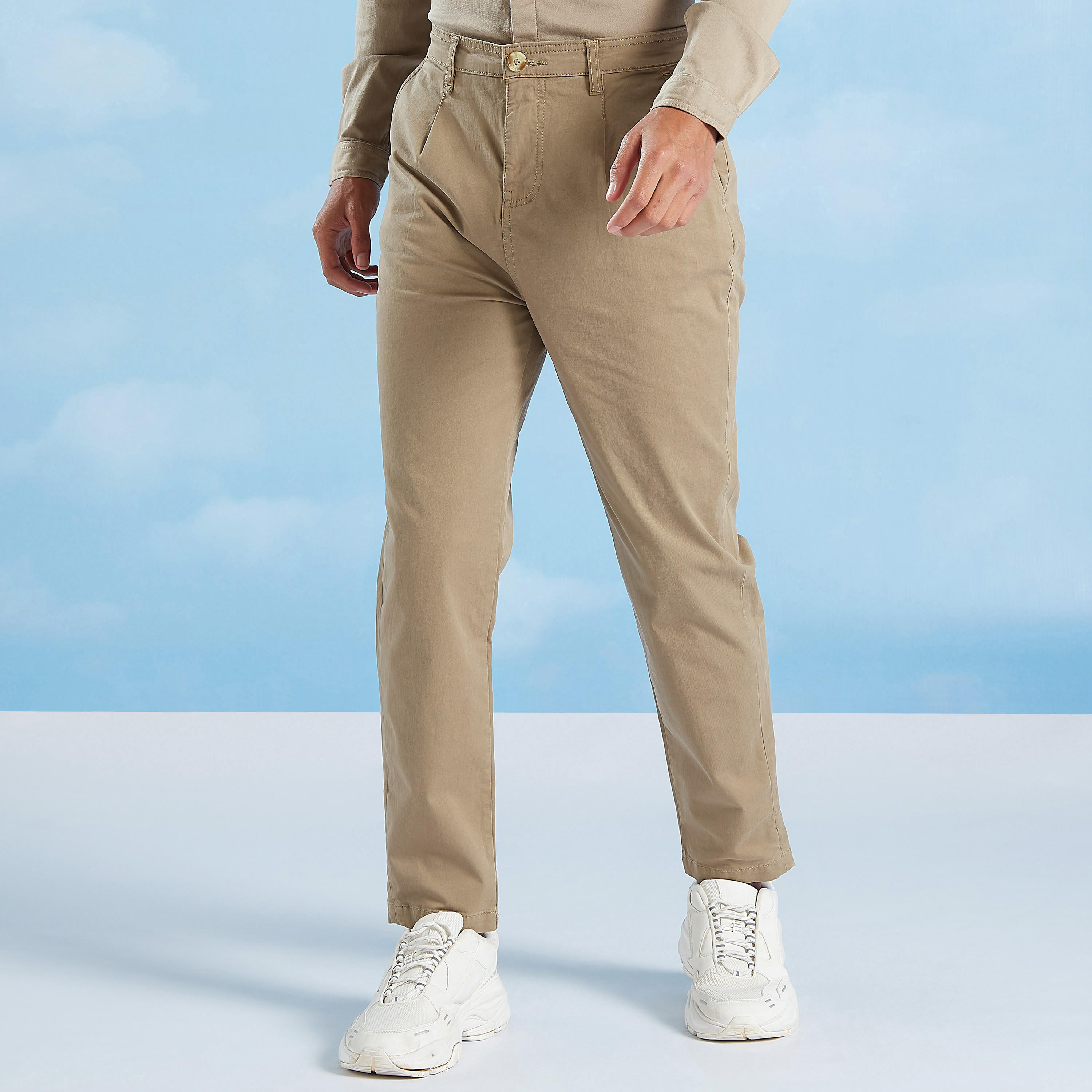 بنطلون متوسّط الإرتفاع سادة بتفاصيل جيوب وعراوي-men-clothing-bottoms-trousersandchinos-trousers-image-4