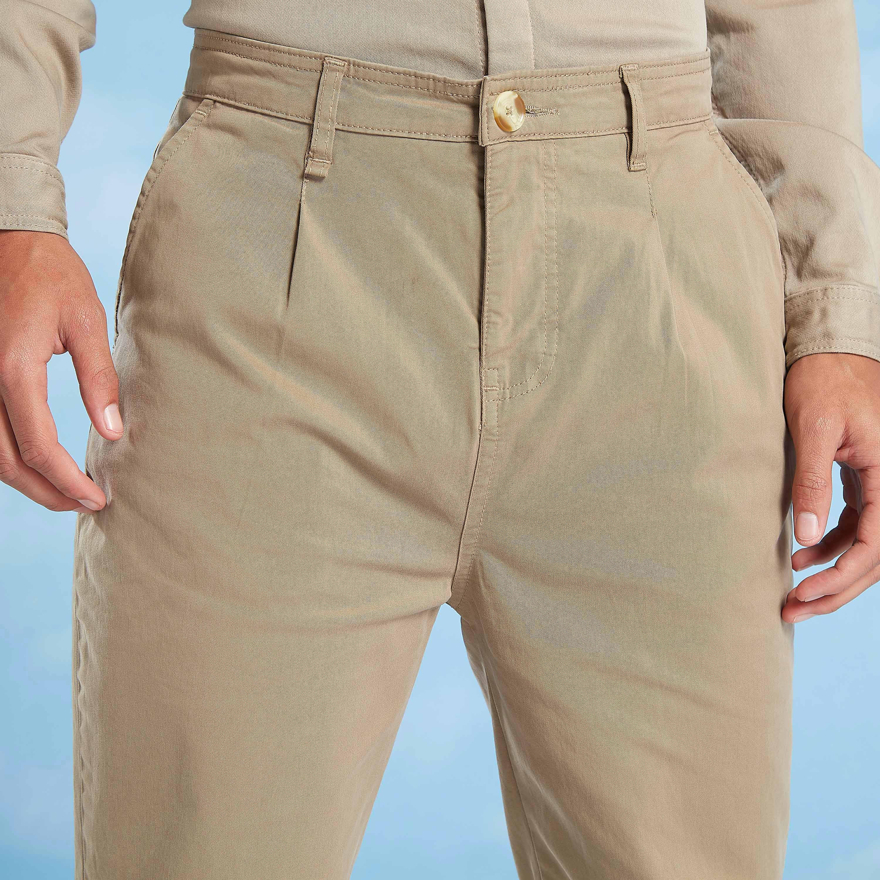 بنطلون متوسّط الإرتفاع سادة بتفاصيل جيوب وعراوي-men-clothing-bottoms-trousersandchinos-trousers-image-2