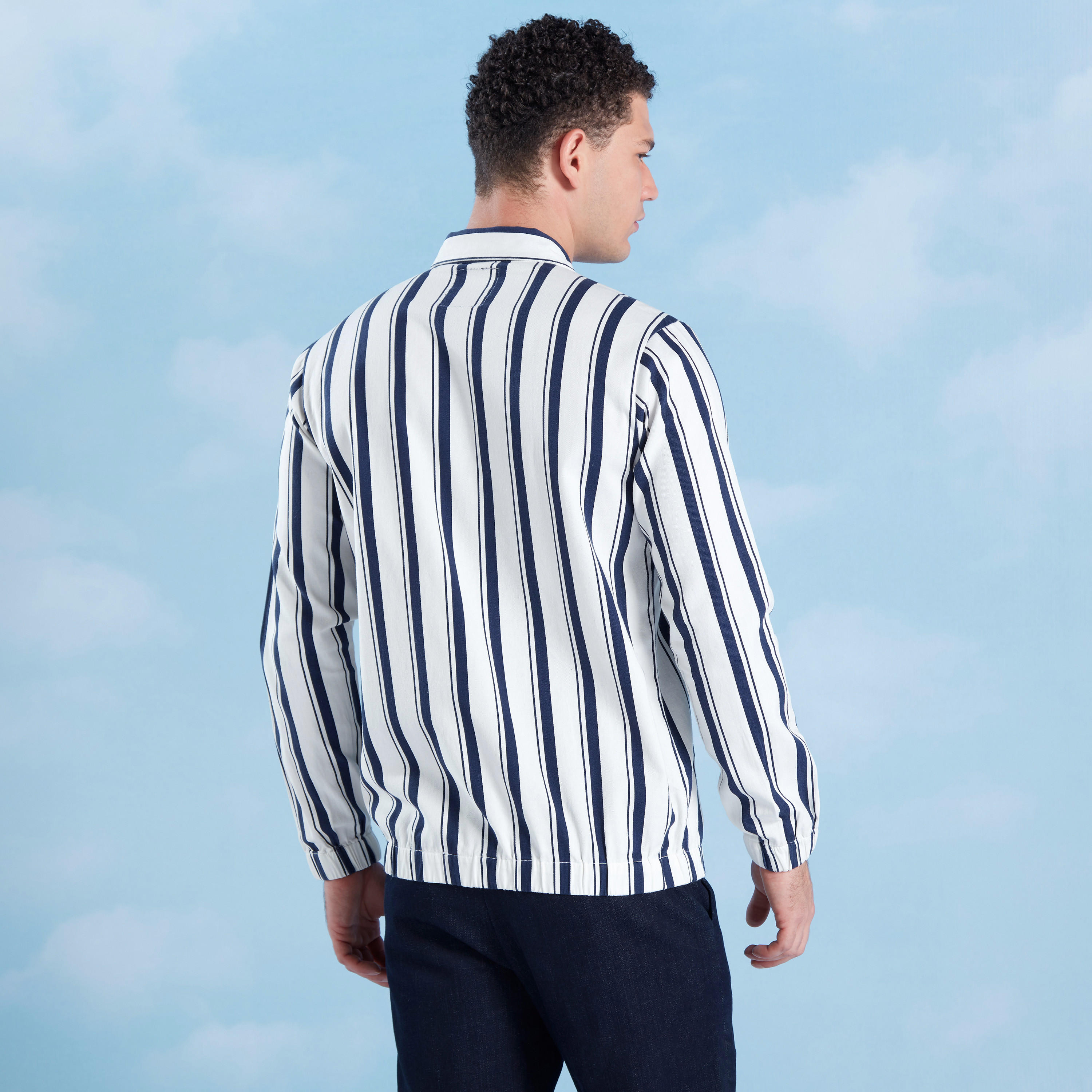 Striped Jacket with Long Sleeves and Pocket Detail-men-clothing-jacketsandblazers-jackets-image-4