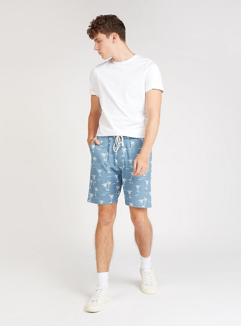 Printed Mid-Rise Shorts with Pocket Detail and Drawstring-men-clothing-bottoms-shorts-image-2