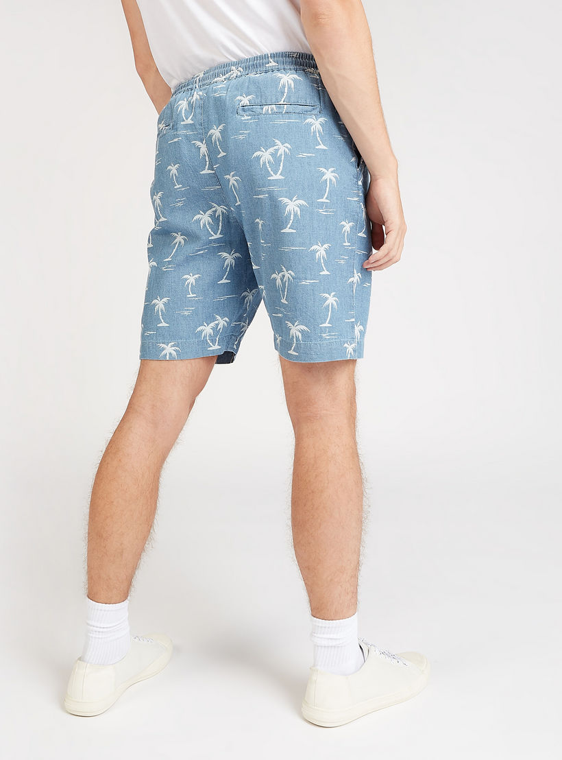 Printed Mid-Rise Shorts with Pocket Detail and Drawstring-men-clothing-bottoms-shorts-image-4