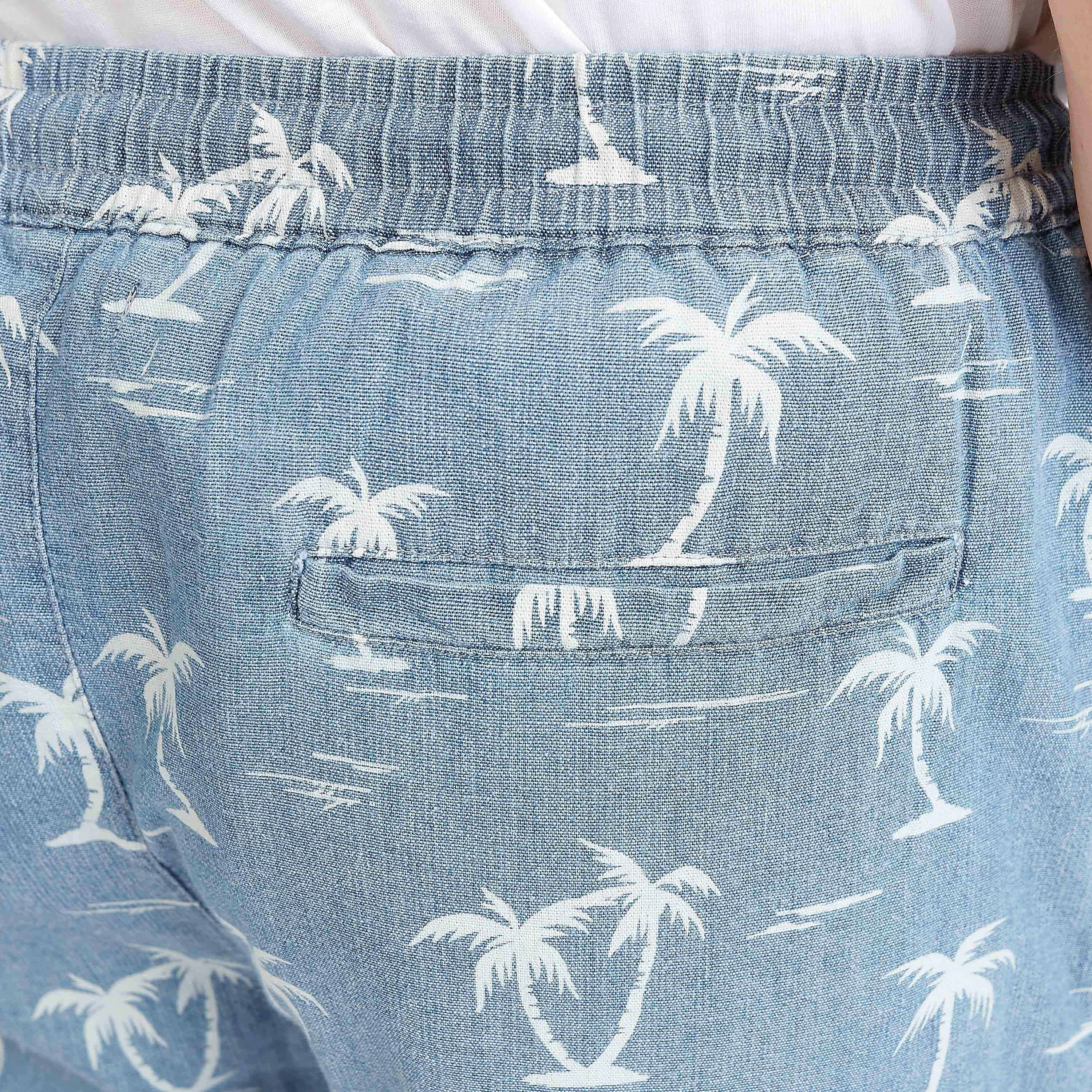 Printed Mid-Rise Shorts with Pocket Detail and Drawstring-men-clothing-bottoms-shorts-image-5