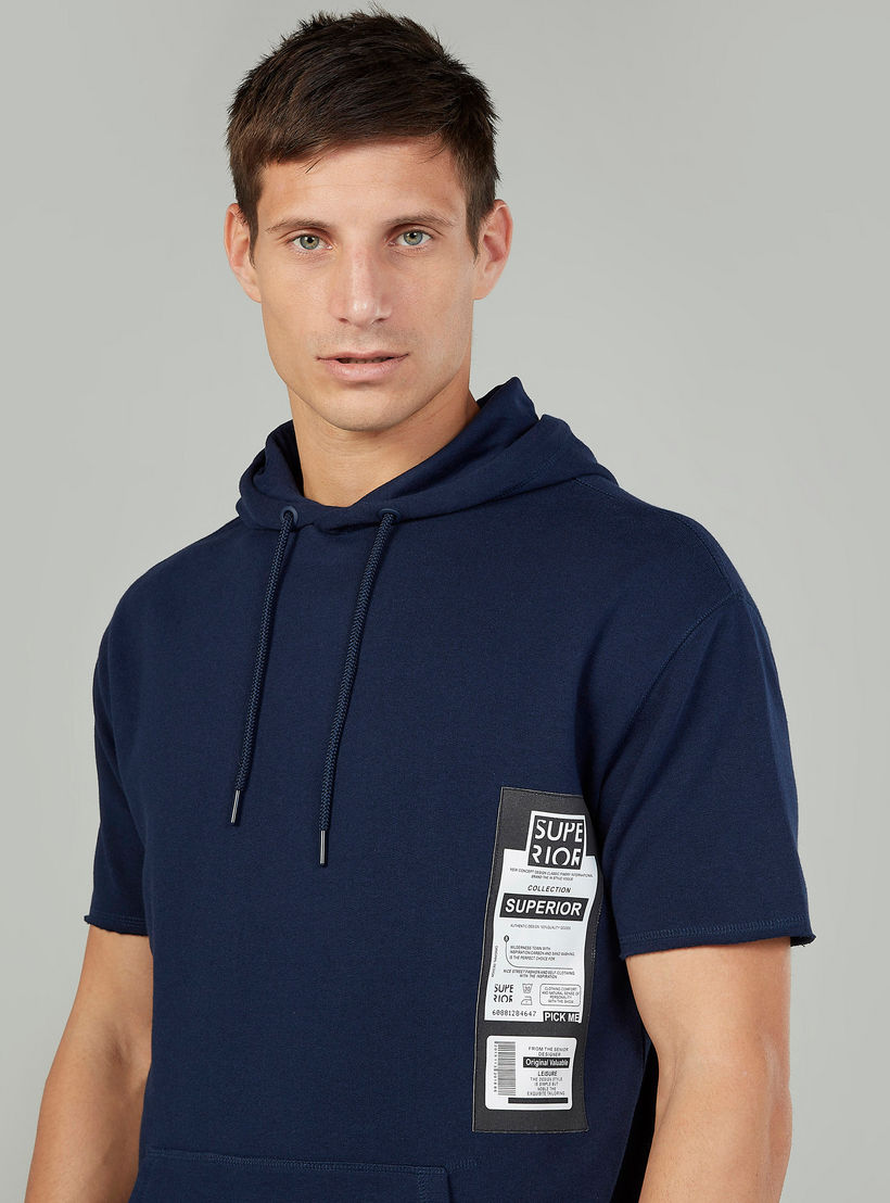 Slim Fit Solid Hoodie with Short Sleeves-men-winterwear-hoodiesandsweatshirts-image-3