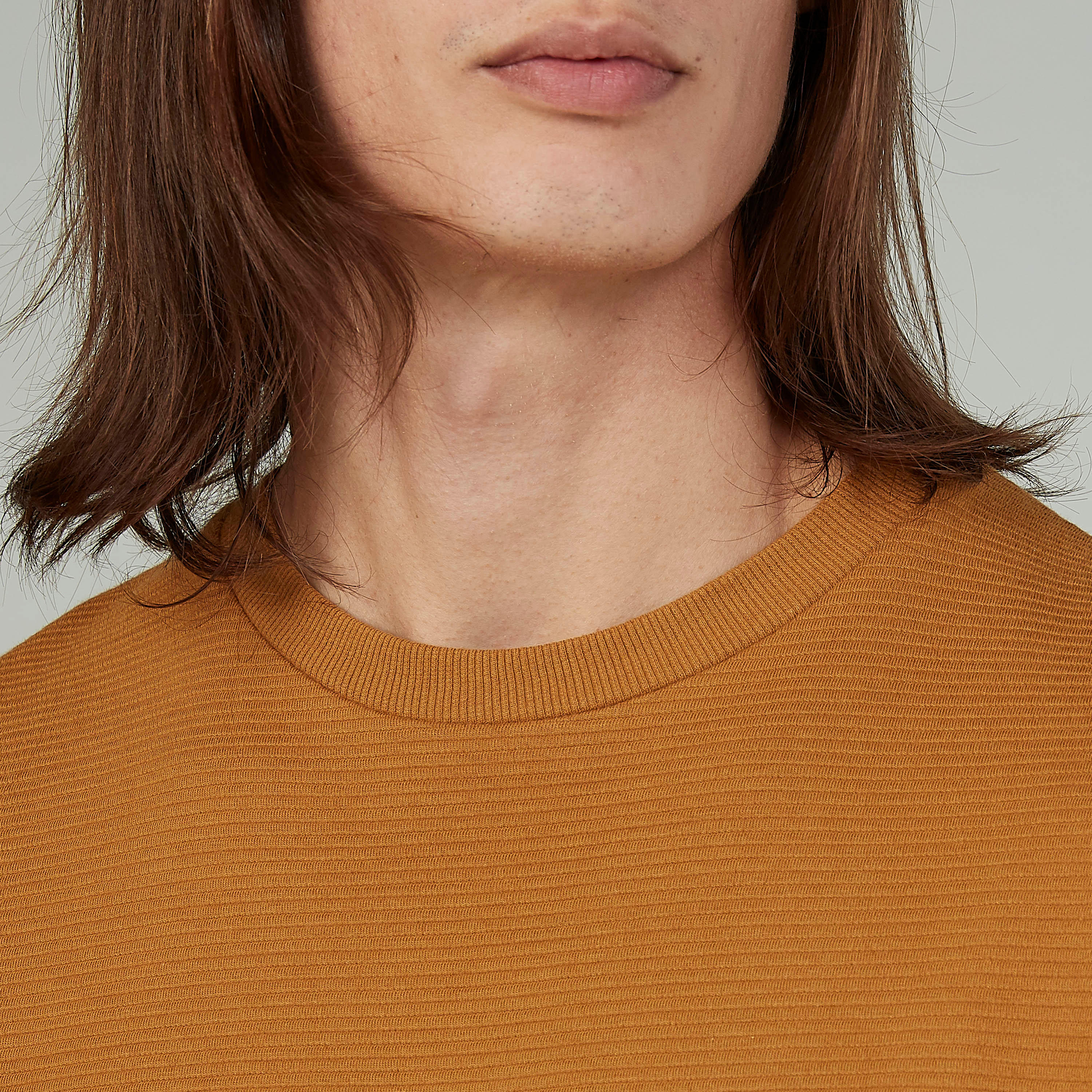 Textured T-shirt with Crew Neck and Short Sleeves-men-clothing-tshirtsandpolos-tshirts-image-3