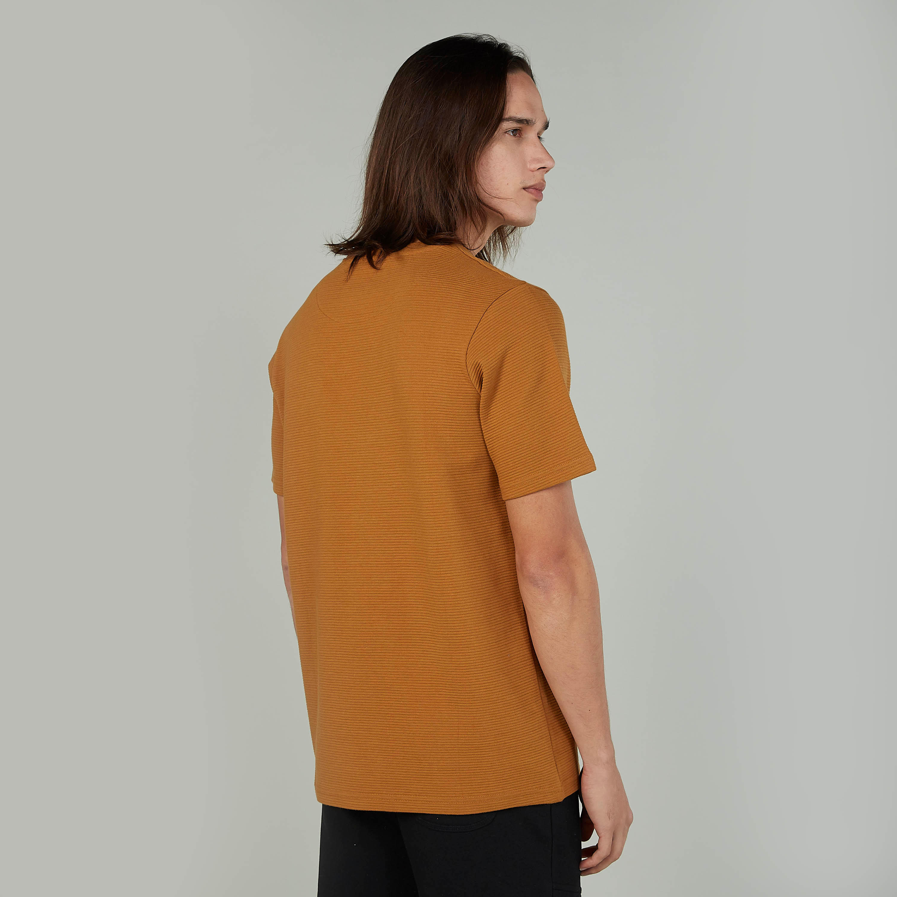 Textured T-shirt with Crew Neck and Short Sleeves-men-clothing-tshirtsandpolos-tshirts-image-4