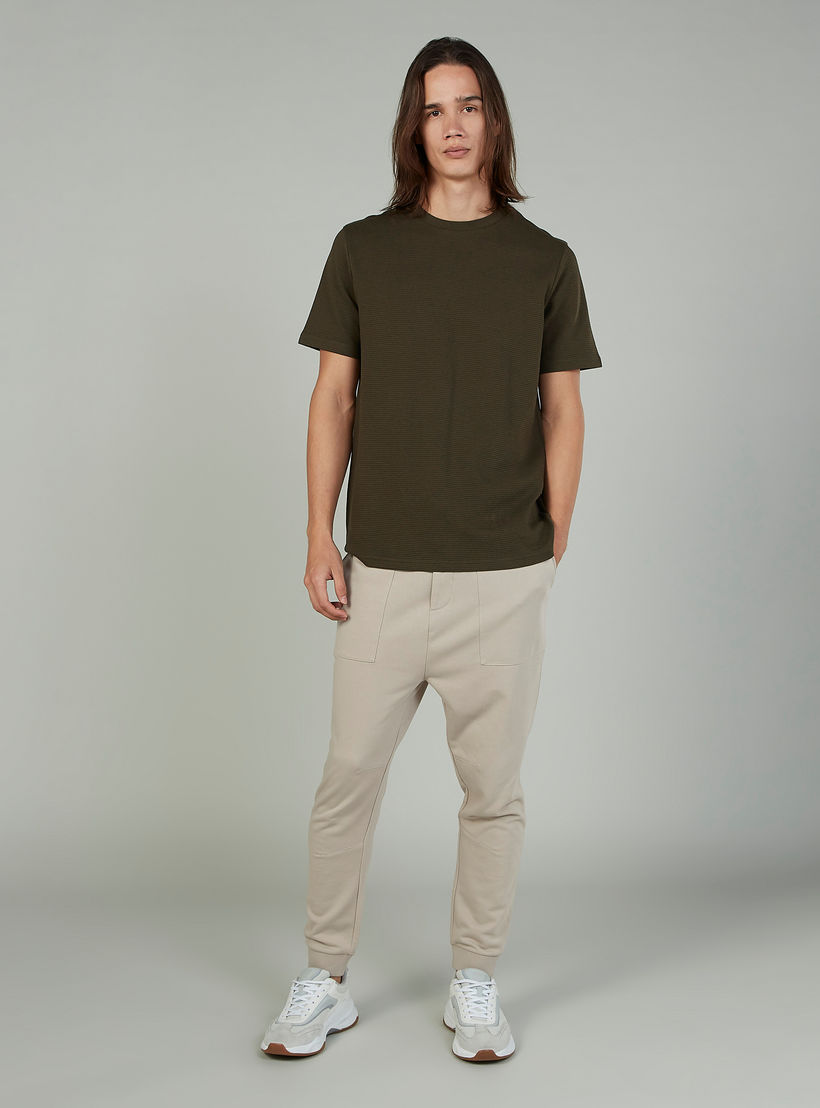 Textured T-shirt with Crew Neck and Short Sleeves-men-clothing-tshirtsandpolos-tshirts-image-2