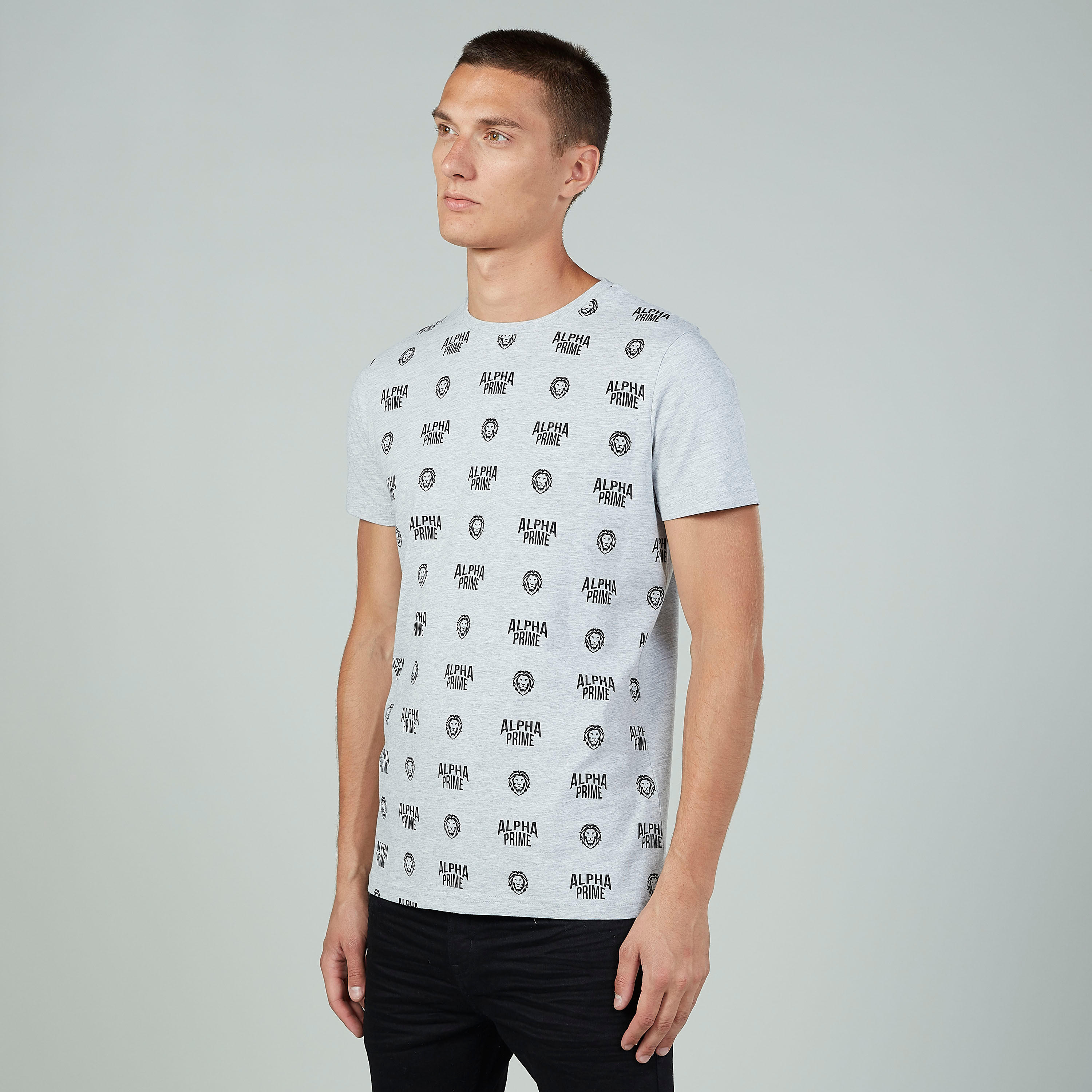 Sustainable Slim Fit Printed Crew Neck T-shirt with Short Sleeves-men-clothing-tshirtsandpolos-tshirts-image-1