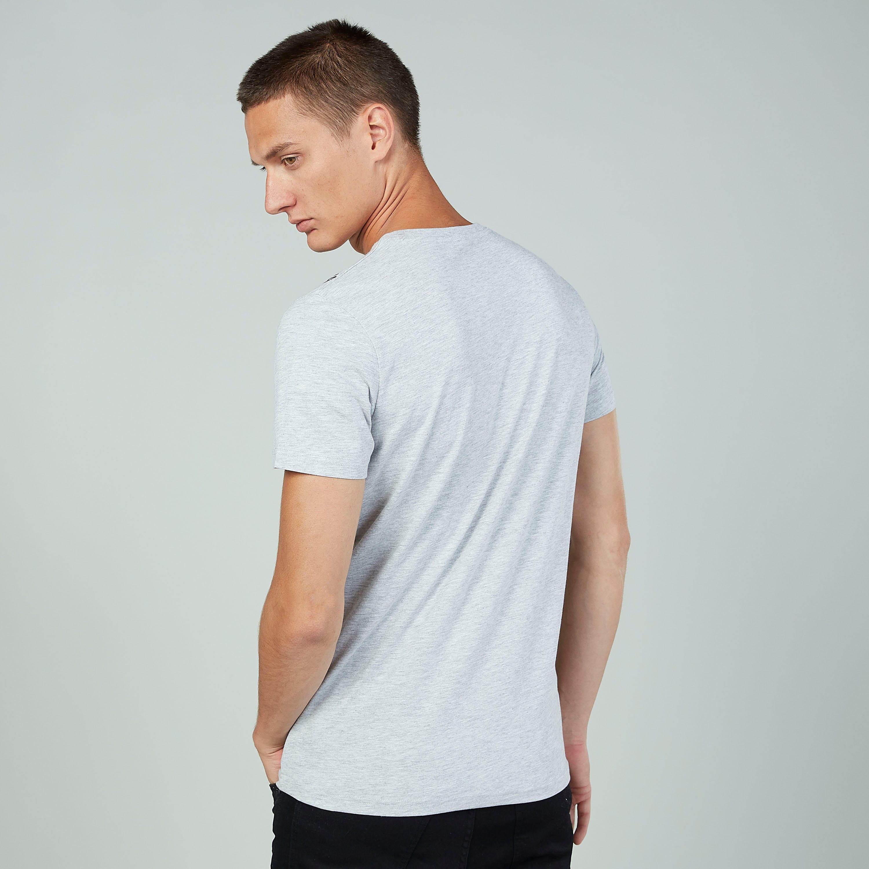 Sustainable Slim Fit Printed Crew Neck T-shirt with Short Sleeves-men-clothing-tshirtsandpolos-tshirts-image-4