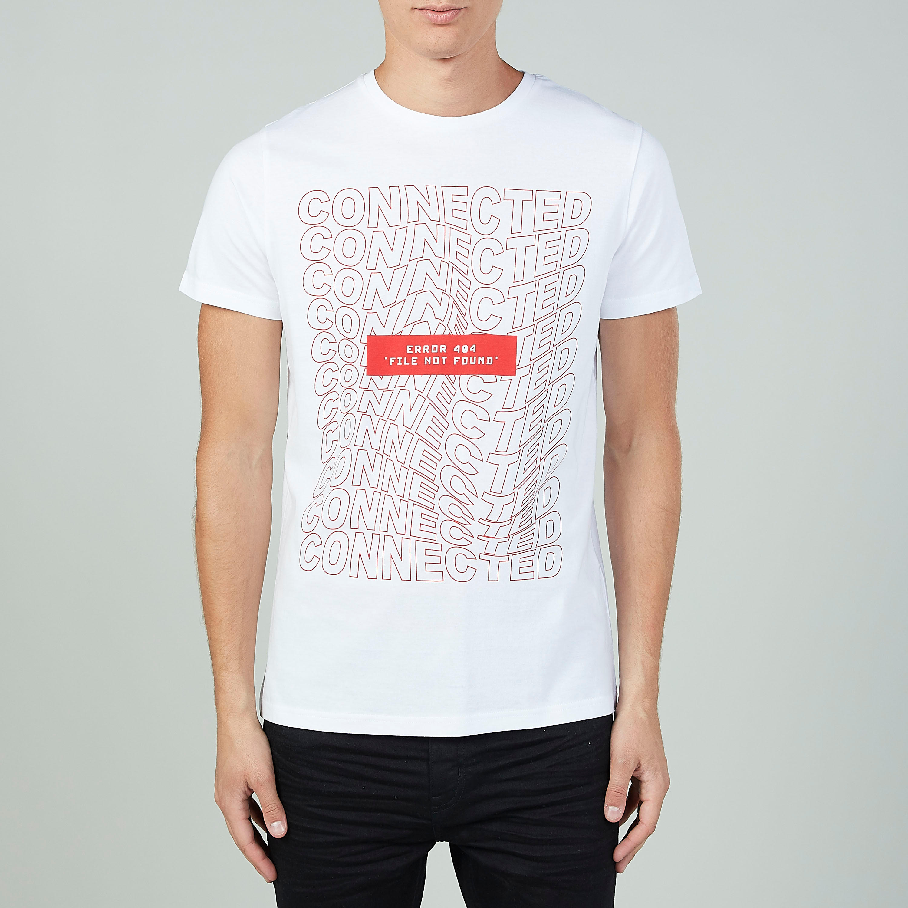 تيشيرت سليم بياقة ضيّقة وأكمام قصيرة وطبعات-men-clothing-tshirtsandpolos-tshirts-image-1