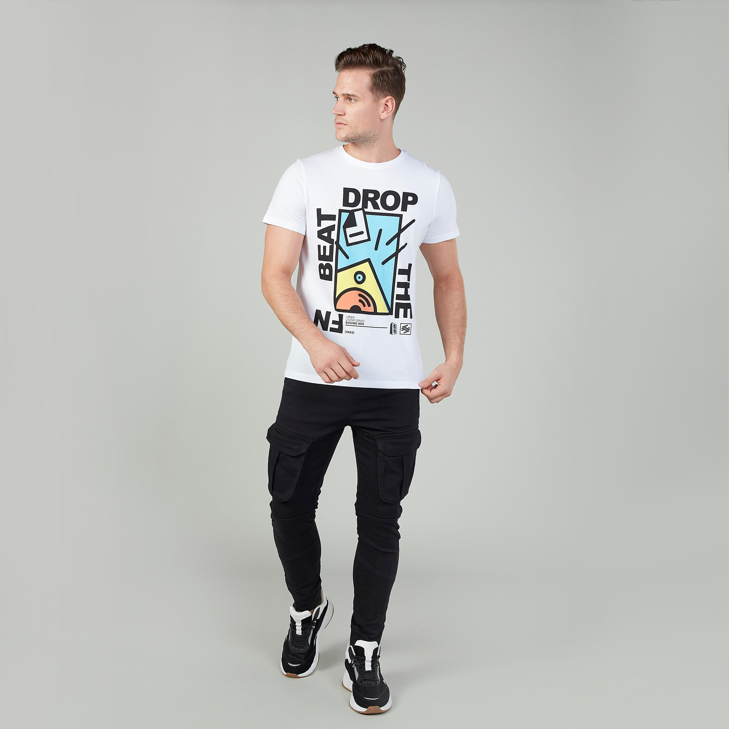 Slim Fit Printed T-shirt with Crew Neck and Short Sleeves-men-clothing-tshirtsandpolos-tshirts-image-2