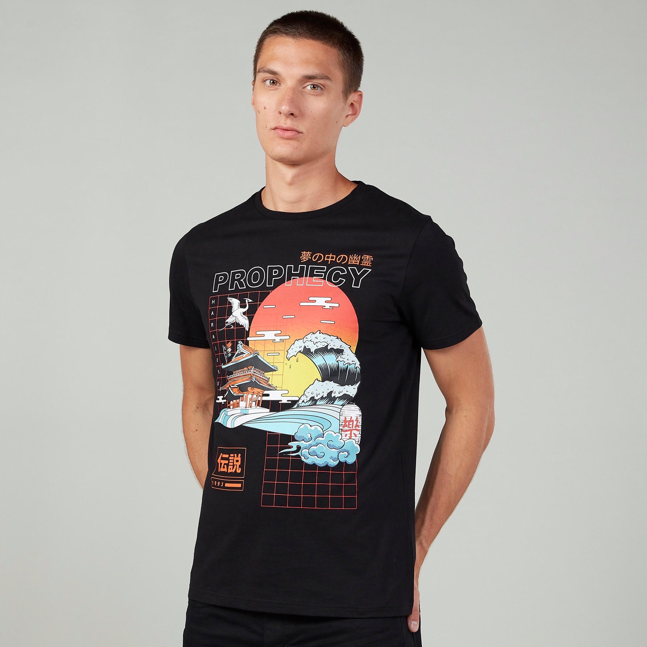 Slim Fit Printed T-shirt with Crew Neck and Short Sleeves-men-clothing-tshirtsandpolos-tshirts-image-1
