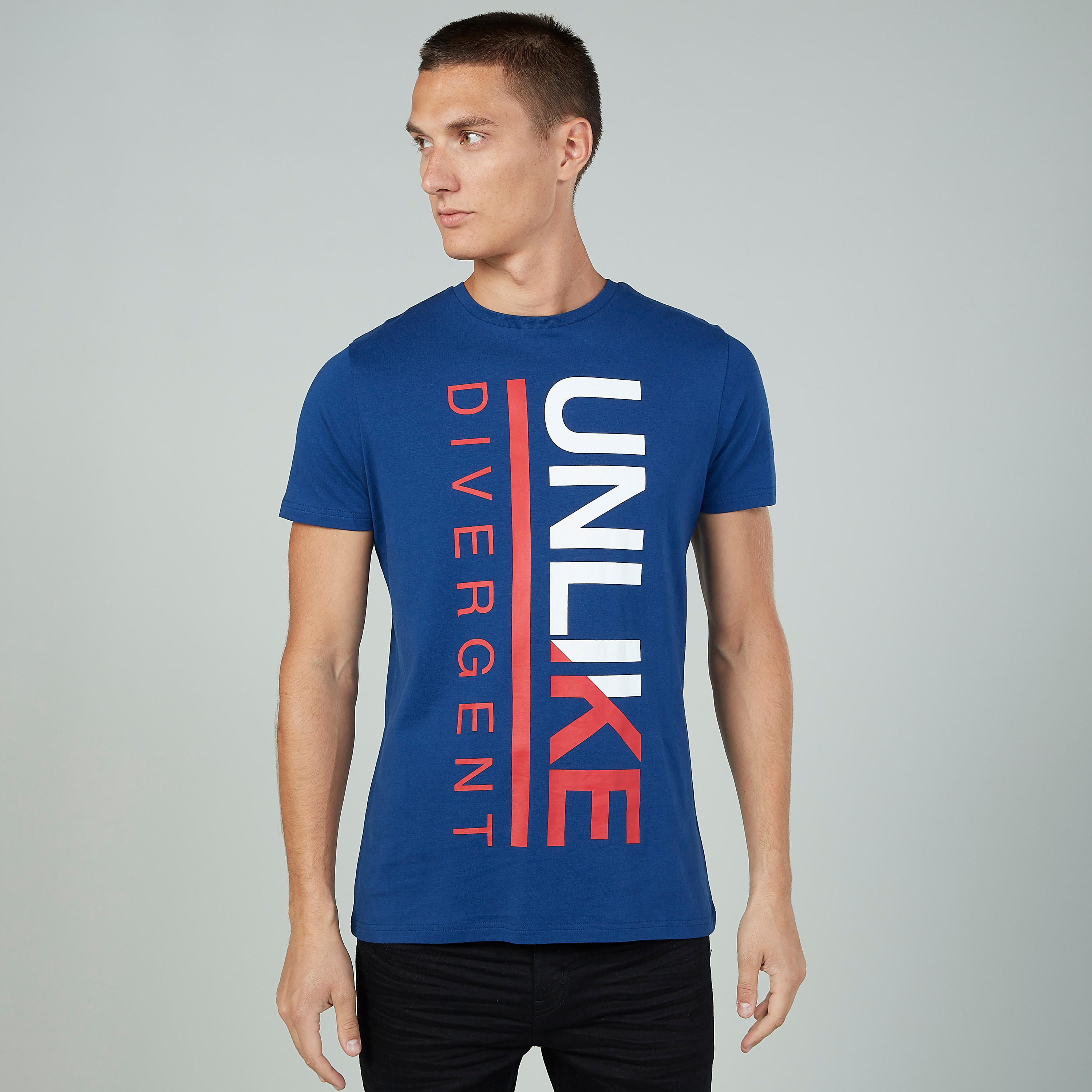 Sustainable Slim Fit Printed Crew Neck T-shirt with Short Sleeves-men-clothing-tshirtsandpolos-tshirts-image-1