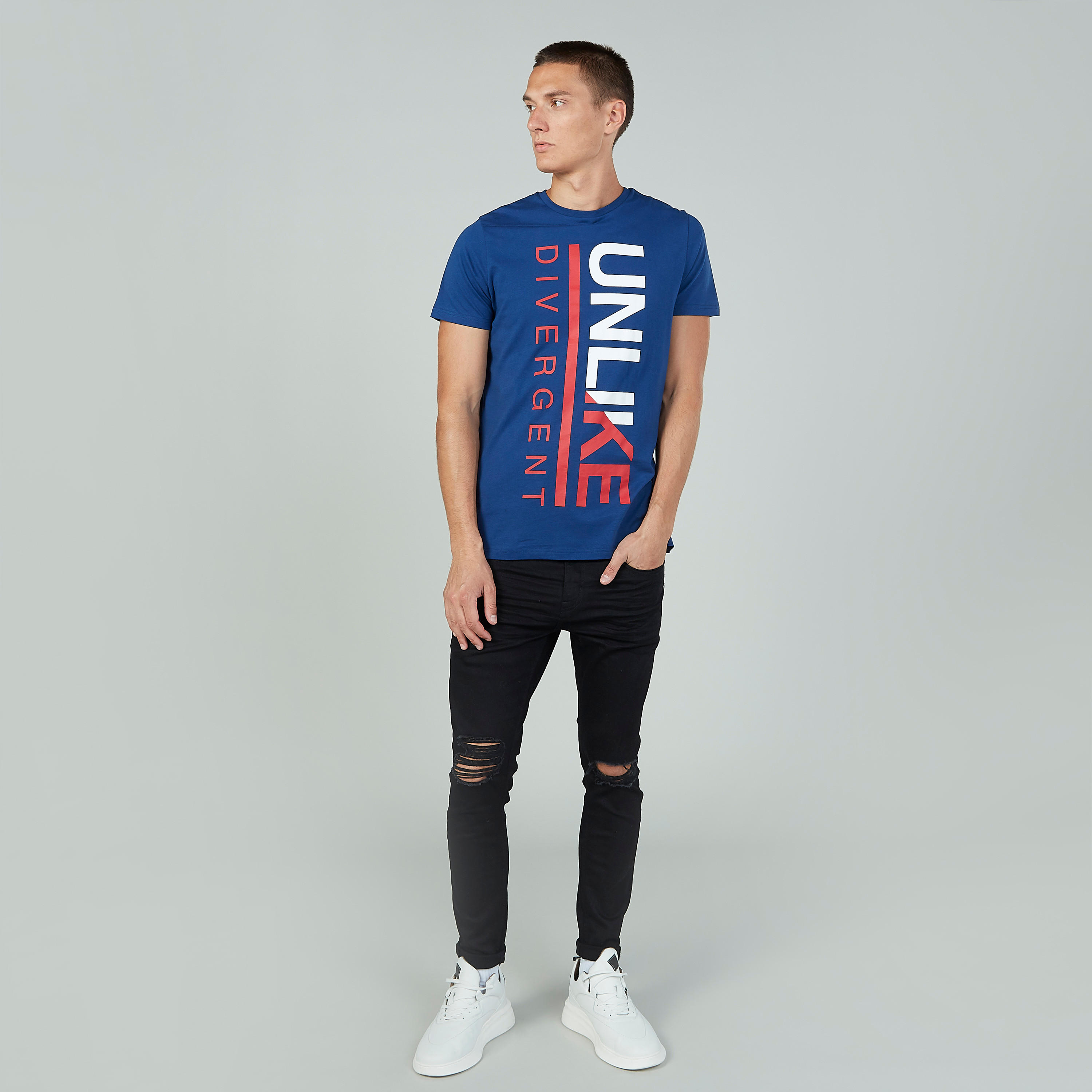 Sustainable Slim Fit Printed Crew Neck T-shirt with Short Sleeves-men-clothing-tshirtsandpolos-tshirts-image-2