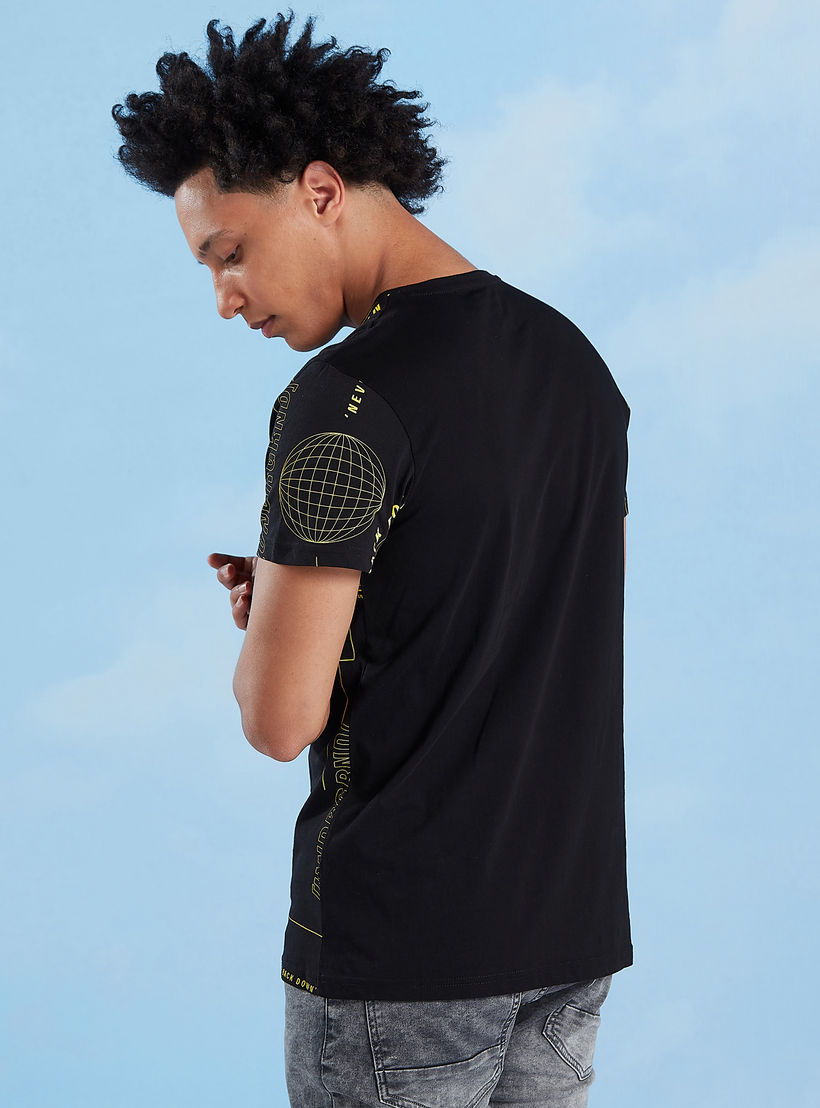 Sustainable Slim Fit Printed Crew Neck T-shirt with Short Sleeves-men-clothing-tshirtsandpolos-tshirts-image-5