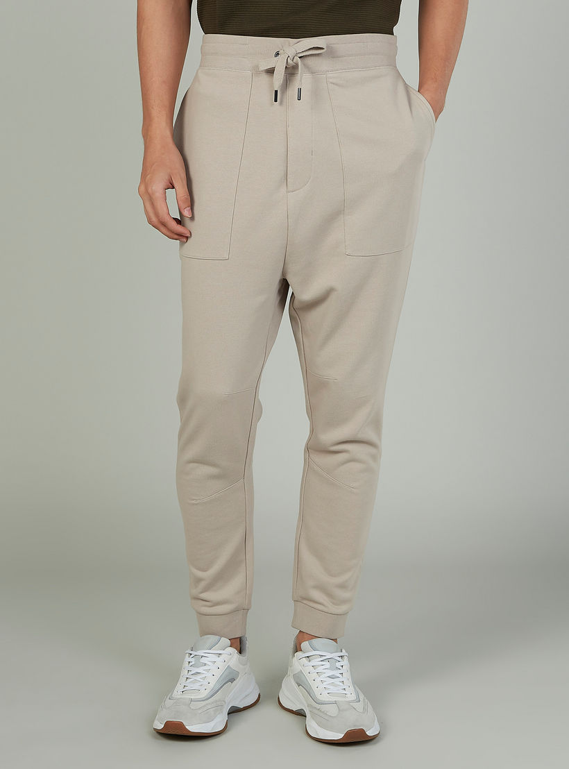 Textured Jog Pants with Elasticised Waistband and Pocket Detail-men-clothing-bottoms-joggers-image-1