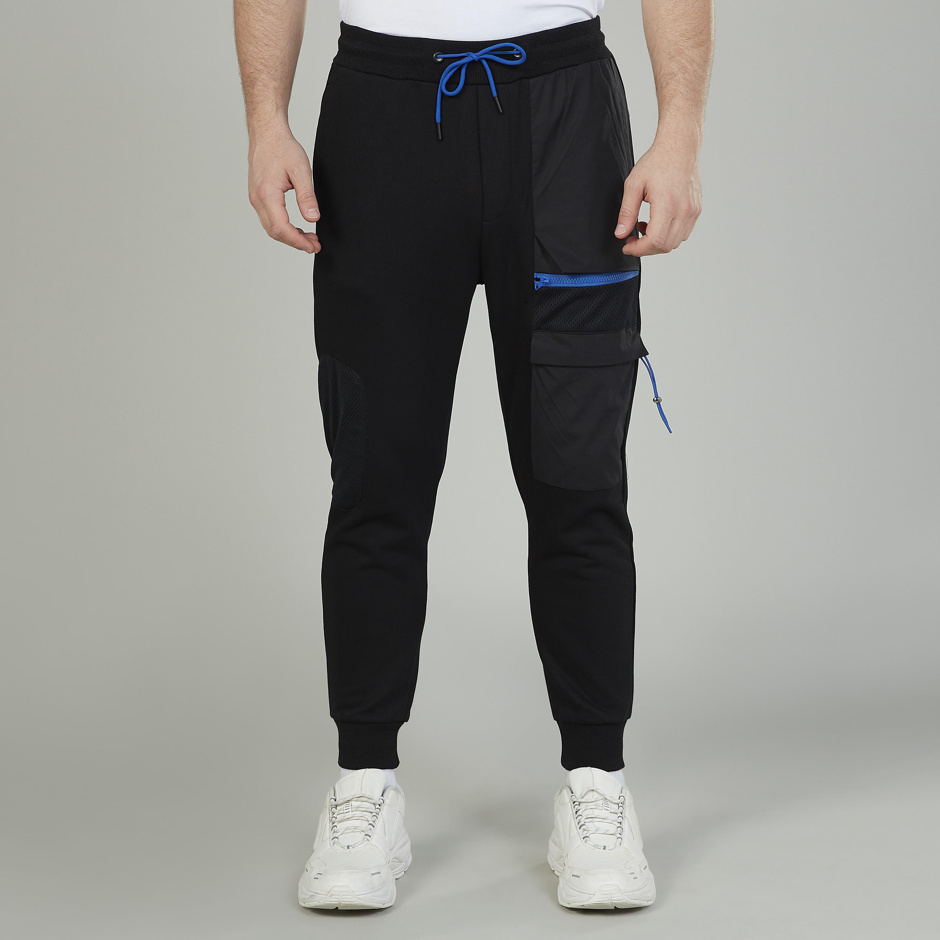 بنطلون رياضي سكيني بخصر متوسط الارتفاع وجيوب-men-clothing-bottoms-joggers-image-1