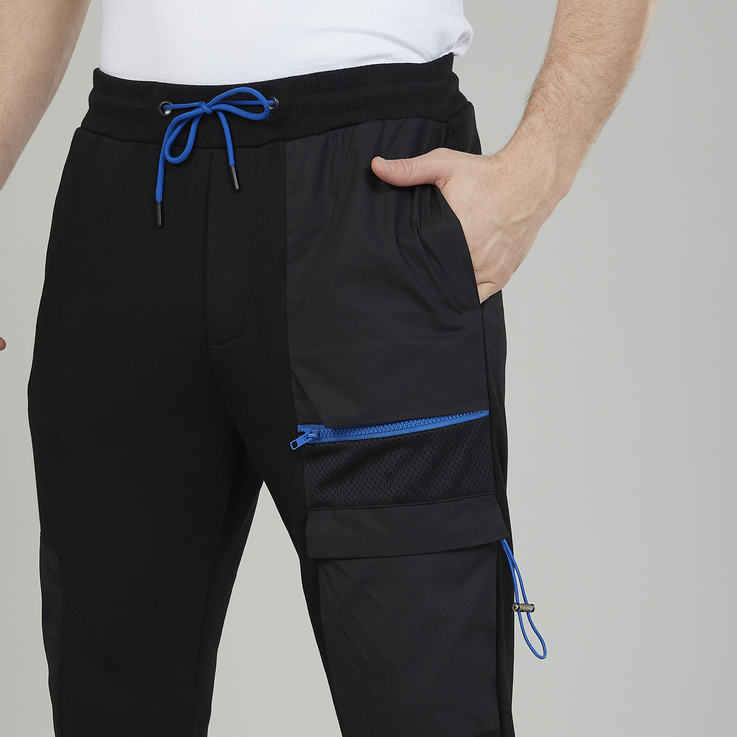 بنطلون رياضي سكيني بخصر متوسط الارتفاع وجيوب-men-clothing-bottoms-joggers-image-3